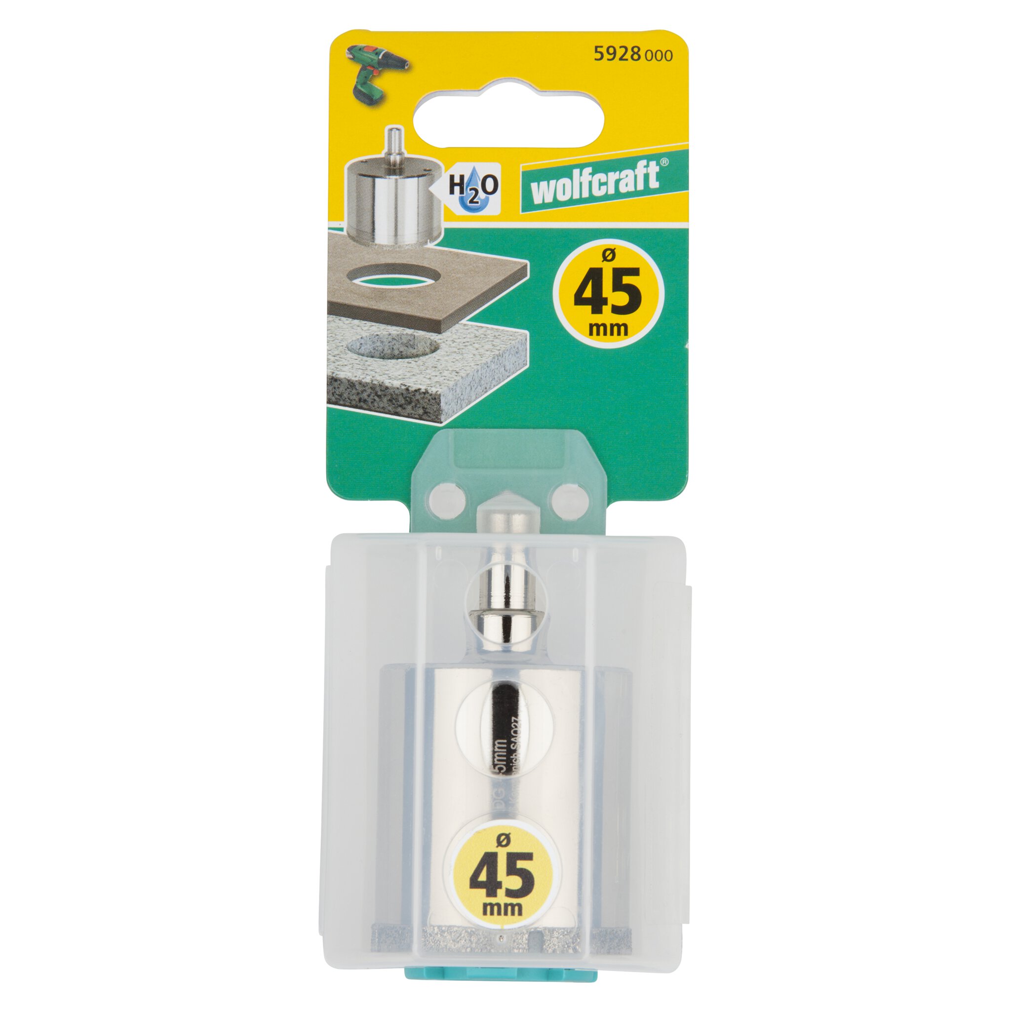 1 corona de perforación de diamante con vástago ø 45 mm