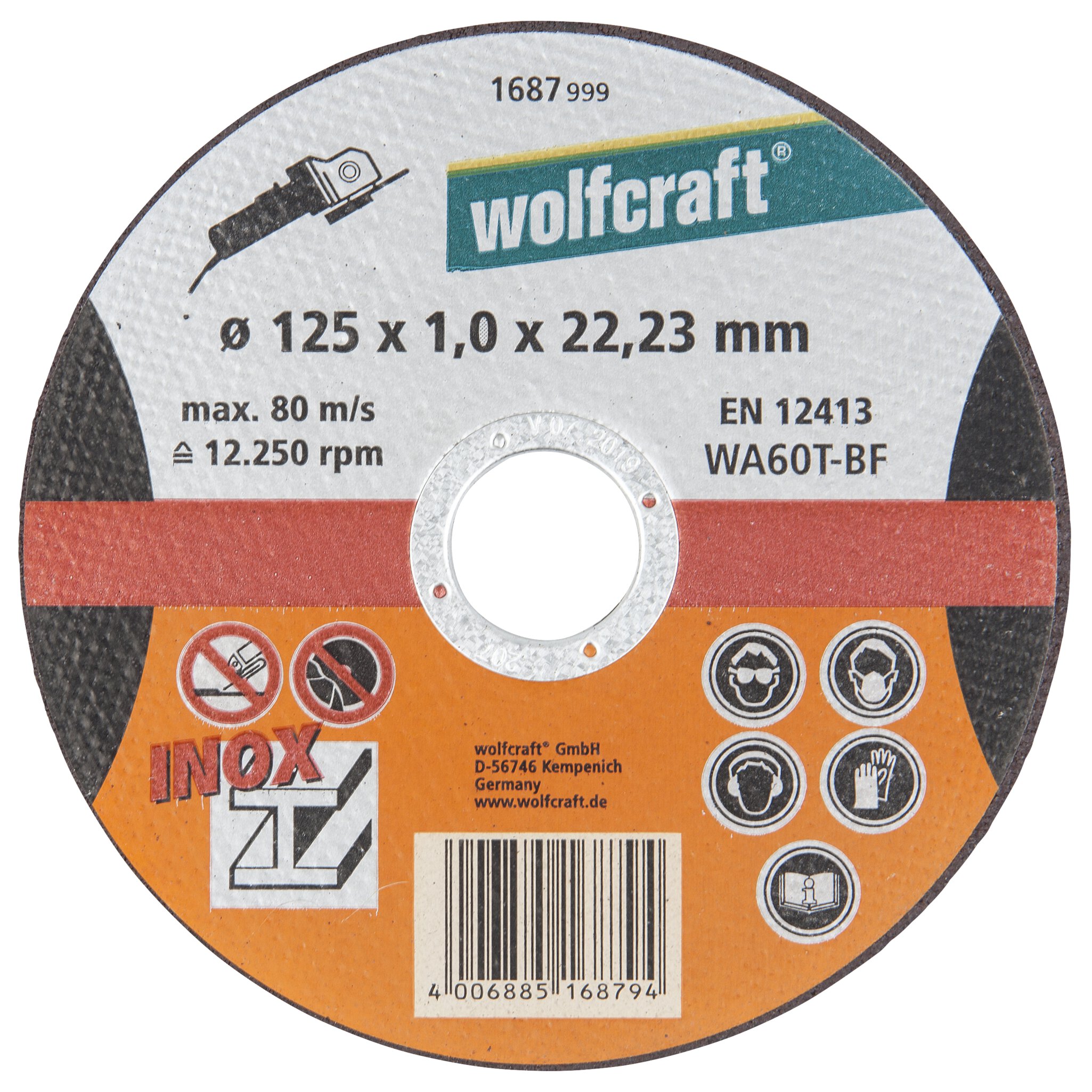1 disco para cortar acero inoxidable ø 125x1,0x22,2 mm