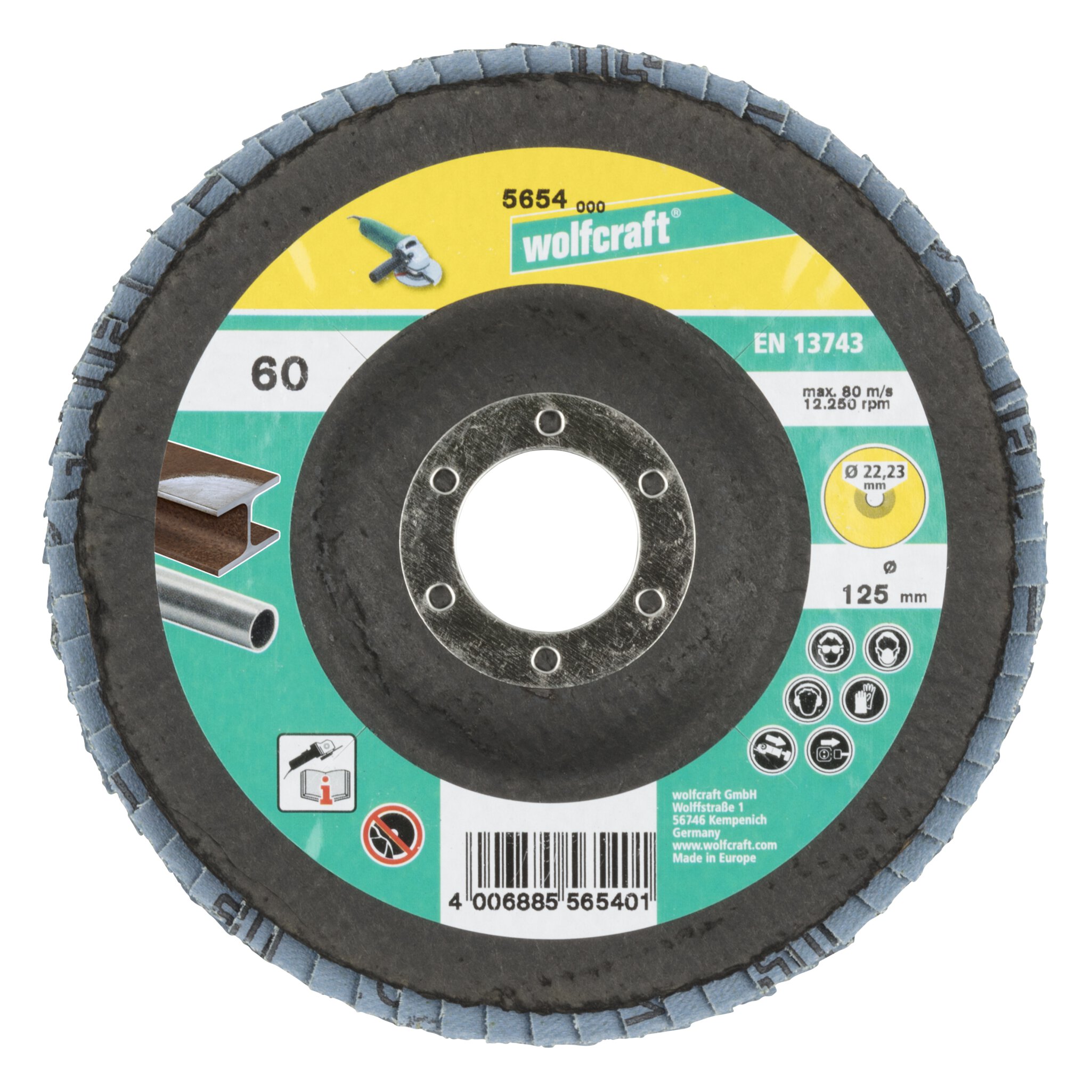 1 disco de láminas abrasivo para amoladora angular grano 60 Ø125mm