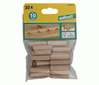 30 espigas corrugadas de haya de ø10x40mm