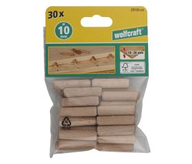 30 espigas corrugadas de haya de ø10x40mm