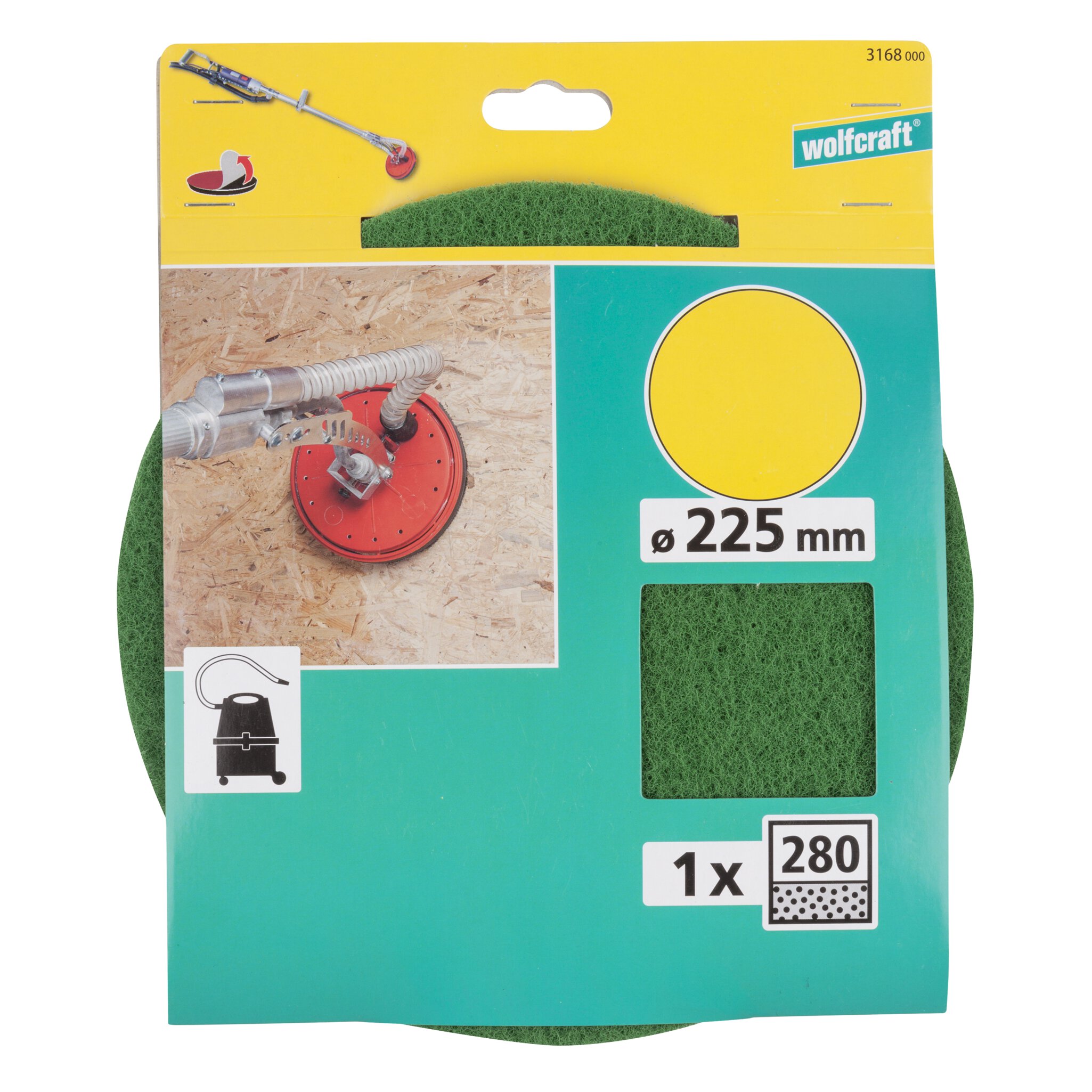1 fieltro abrasivo adhesivo, grano 280 Ø 225 mm