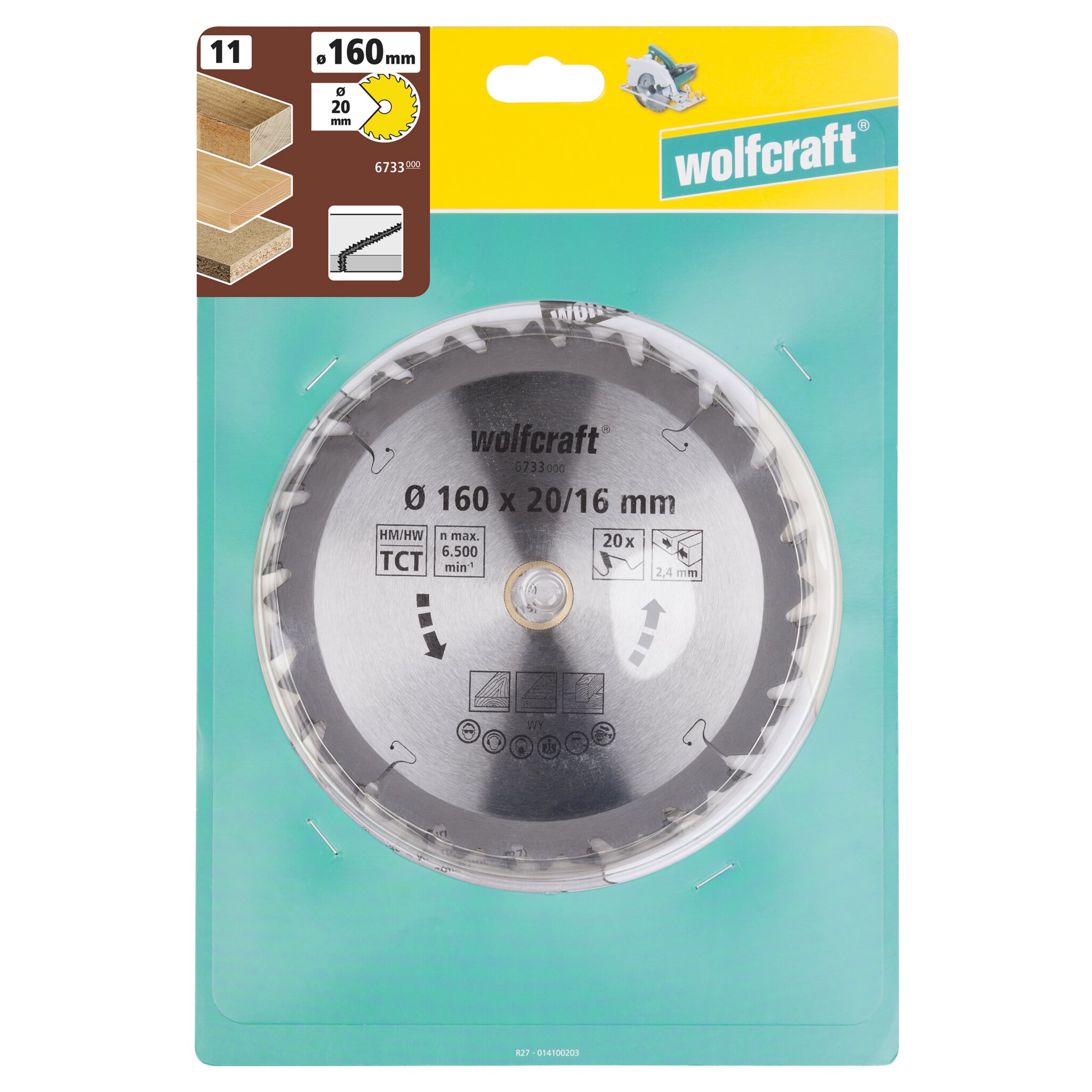 1 disco de sierra circular CT, 20 dientes ø160 mm