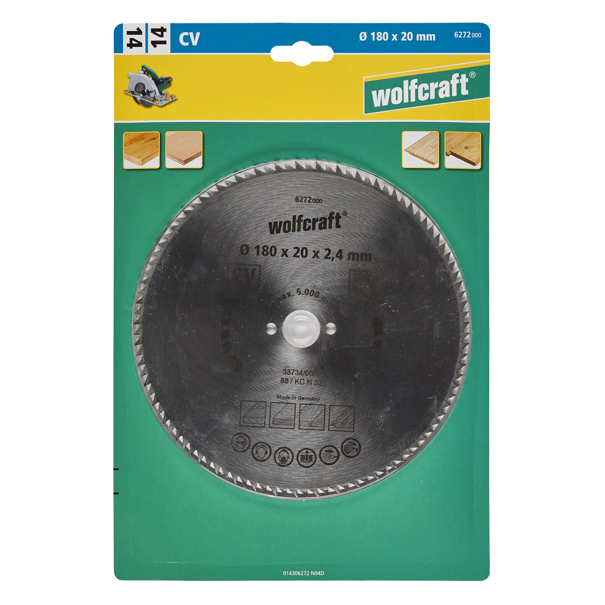 1 disco de sierra circular CV, 100 dientes ø180 mm