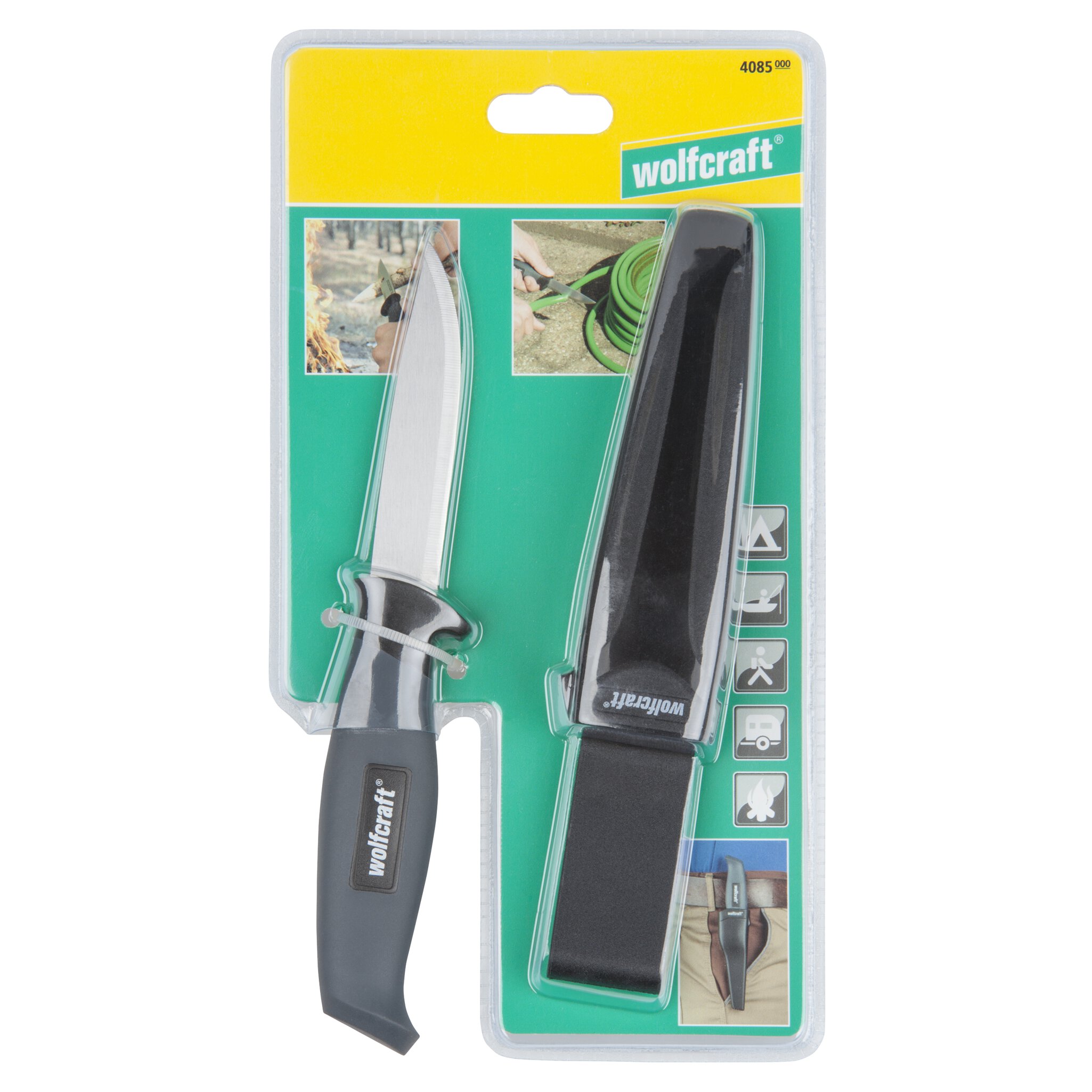 1 cuchillo de exterior con filo recto y estuche