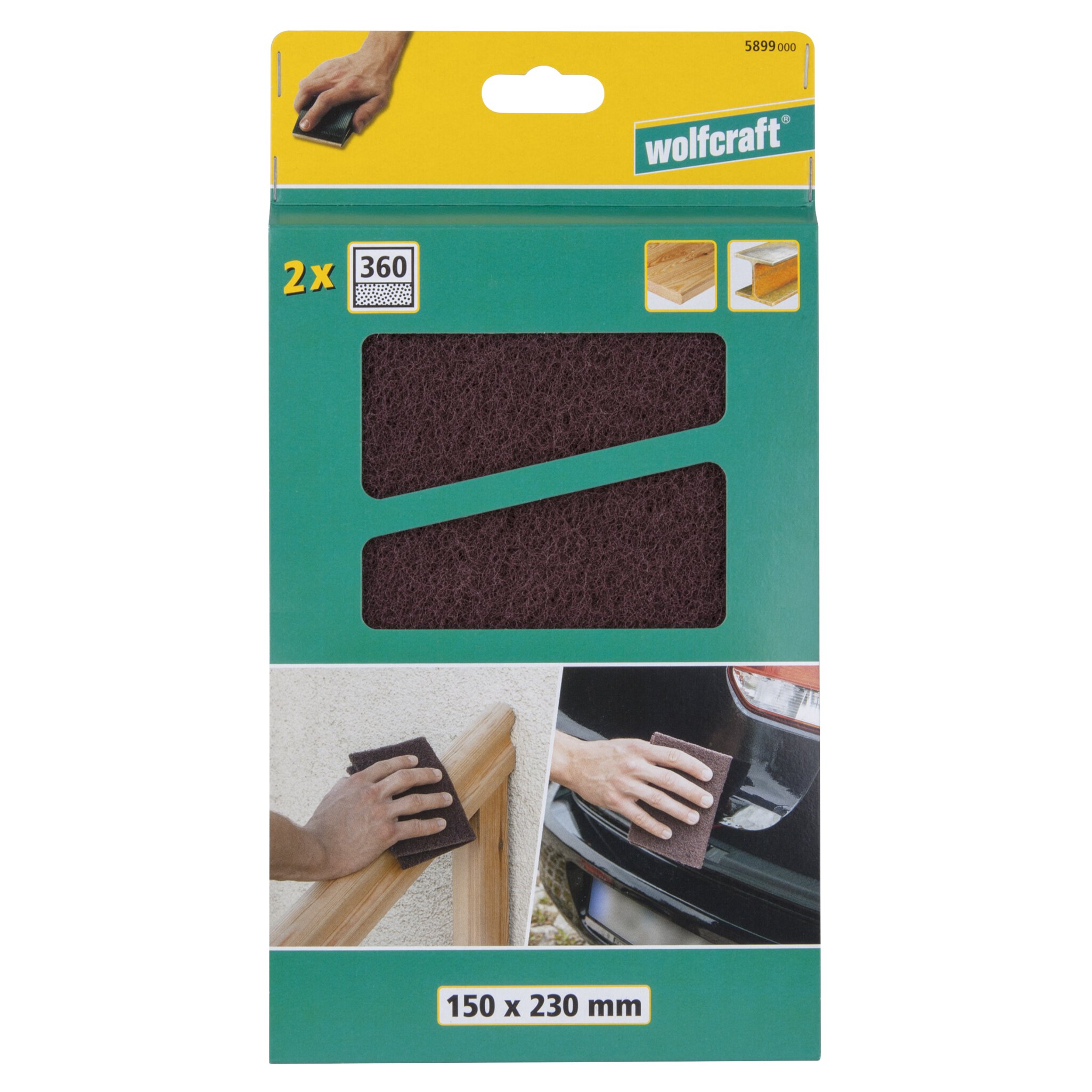 2 almohadillas de fieltro para pulir de grano medio de 150 x 230 mm