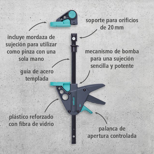 1 sargento de barrilete para mesa de trabajo PRO 65-150-W