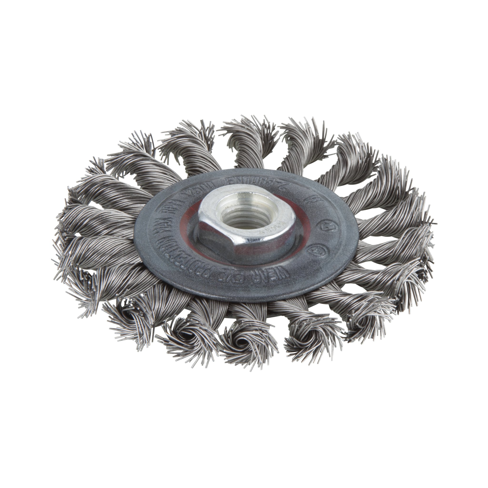 Cepillo de disco de alambre de acero inoxidable trenzado