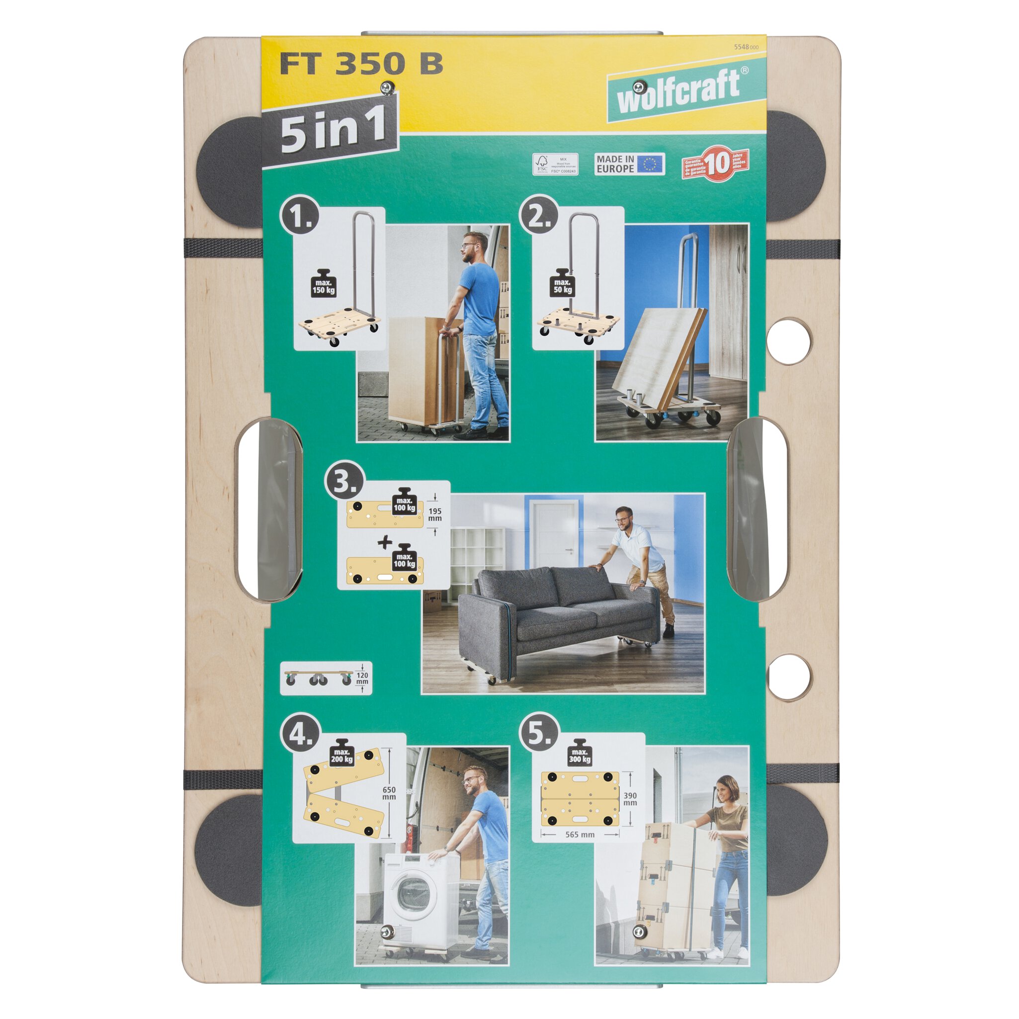 1 plataforma para muebles divisible, con asa, FT 350 B