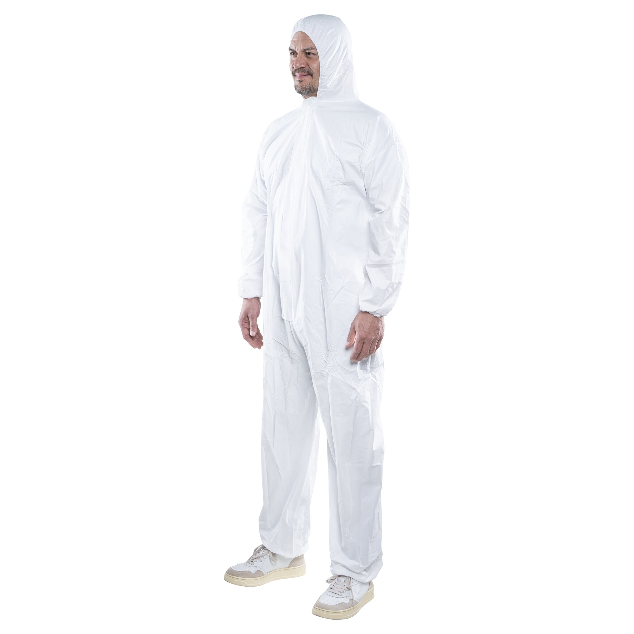 Mono desechable con capucha, L