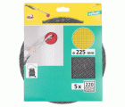 5 rejillas de lijado adhesivas SiC grano 220 Ø 225 mm