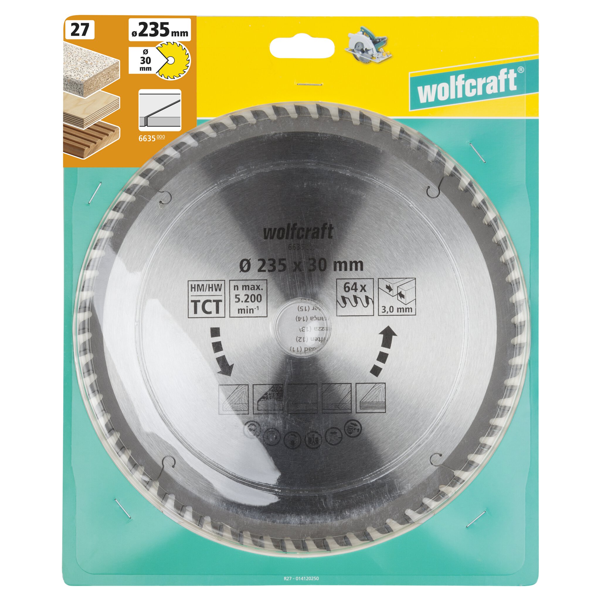 1 disco de sierra circular CT, 64 dientes ø235x30 mm