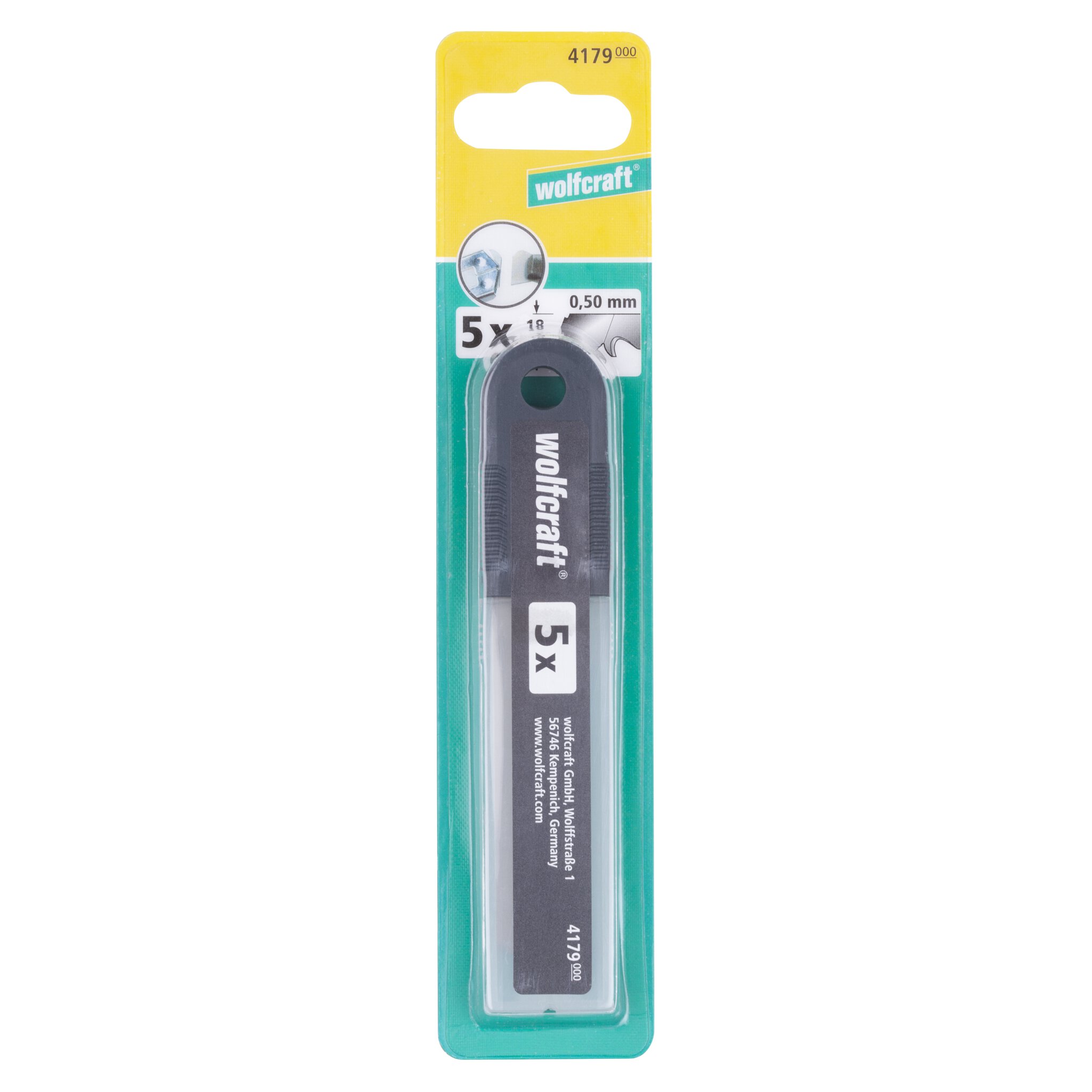 5 cuchillas garfio separables de 18 mm, 4 segmentos