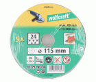 5 discos de lijar de fibra WS, grano 24 Ø 115 mm