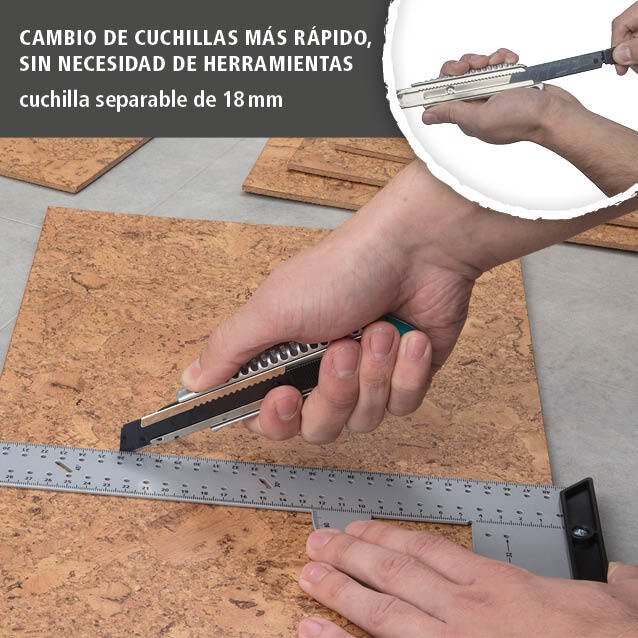 1 cúter de cuchillas separables de metal de 18 mm