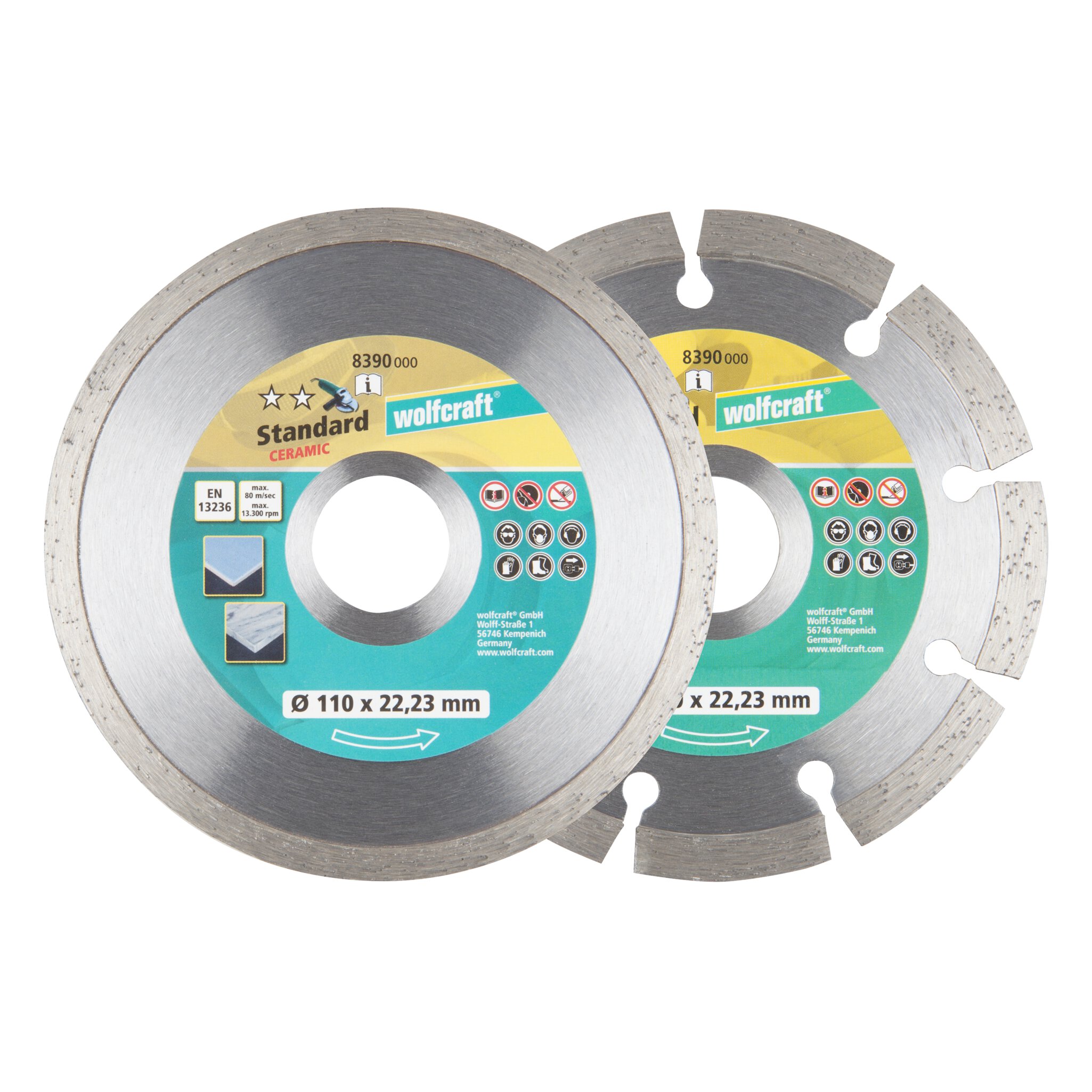 Set de 2 discos diamantados de corte