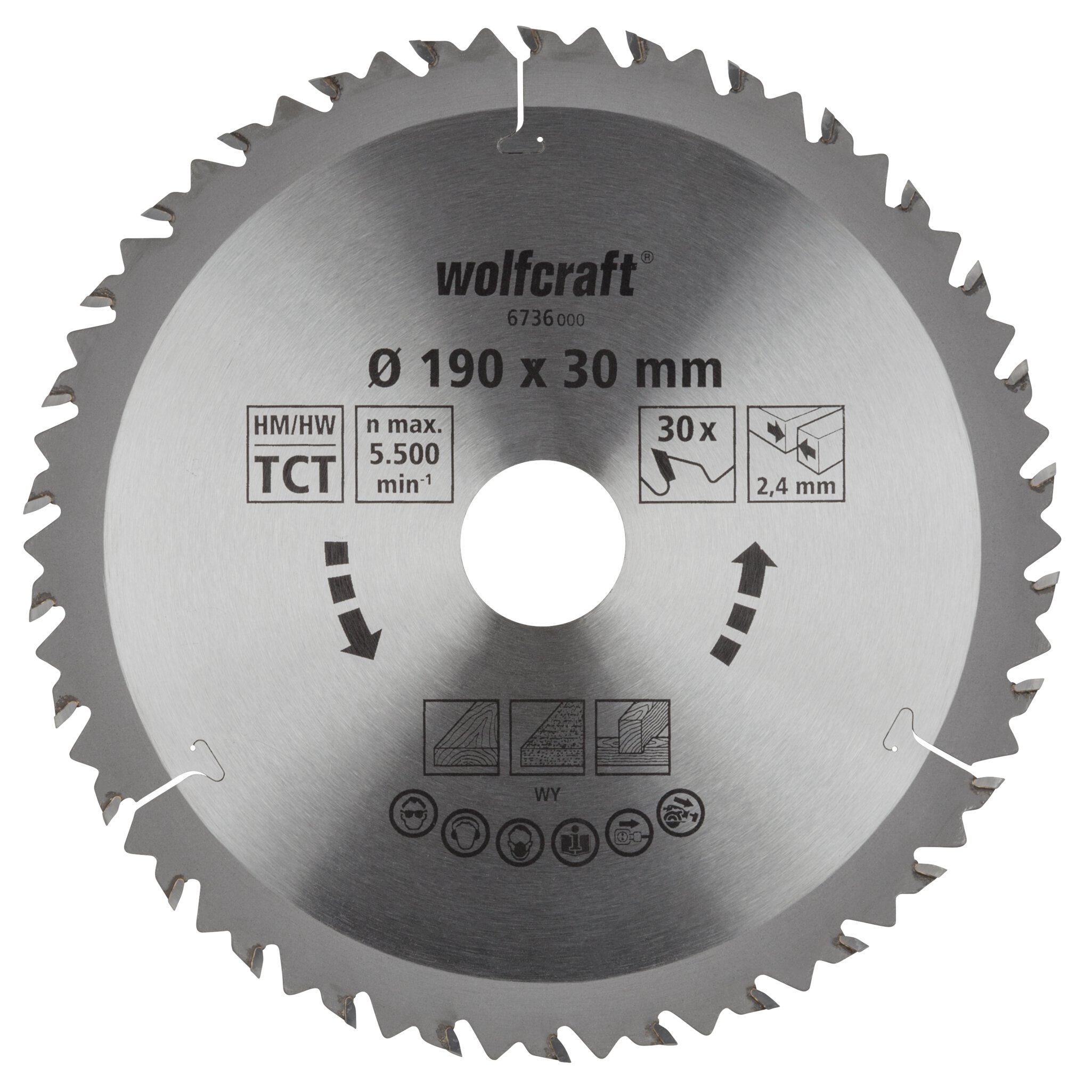 1 disco de sierra circular CT, 30 dientes ø190 mm