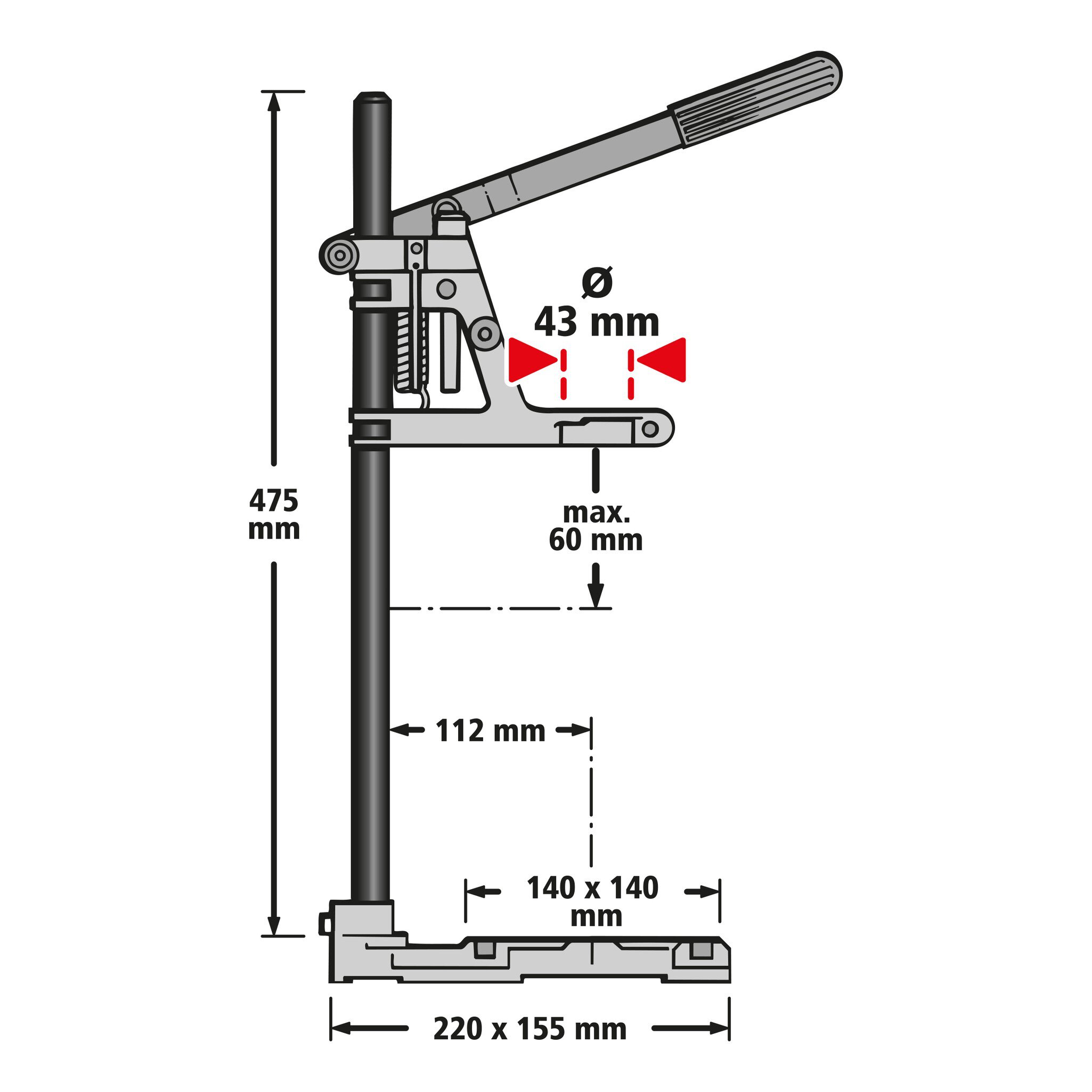 1 soporte de taladro con columna redonda