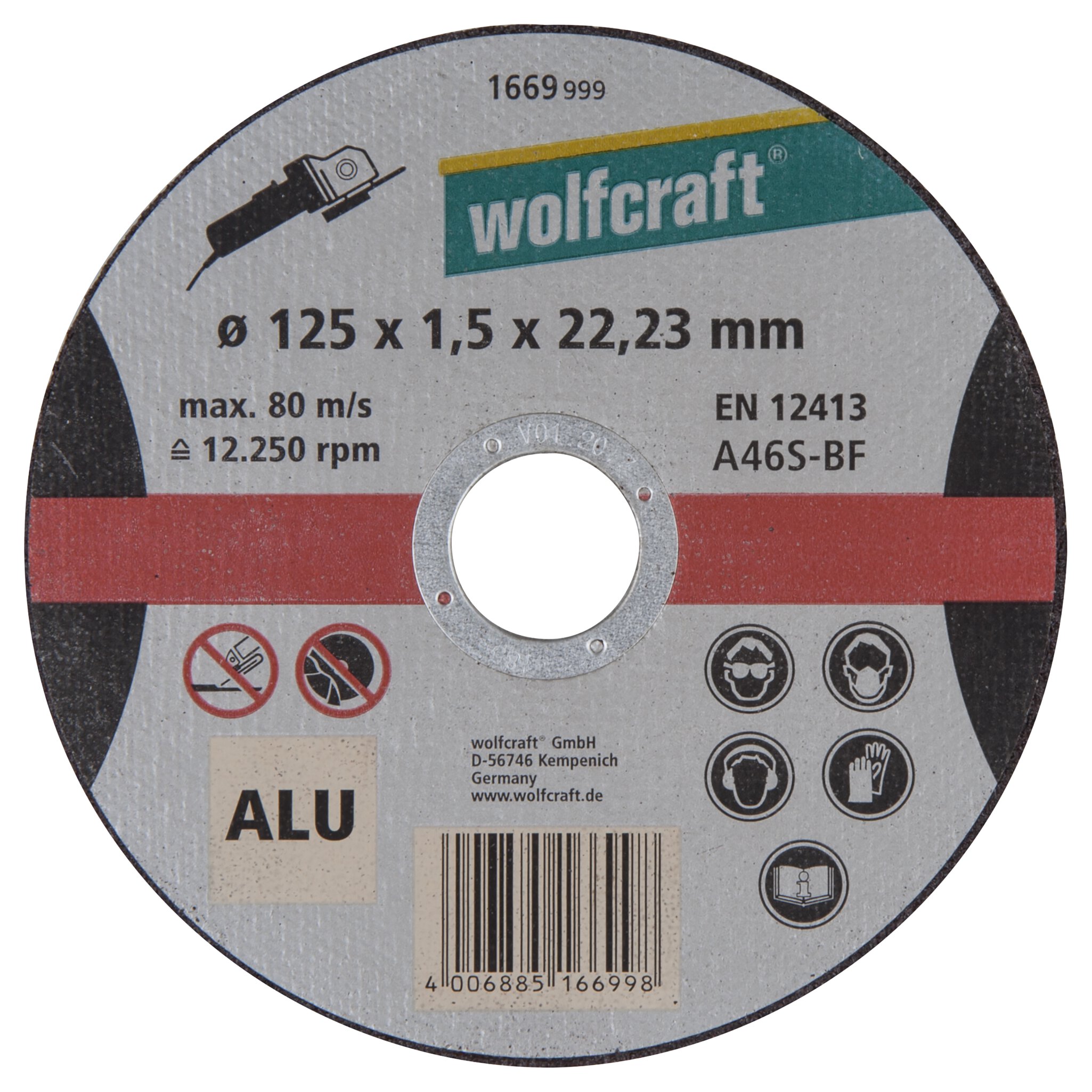 1 disco para cortar aluminio ø 125x1,5x22,2 mm