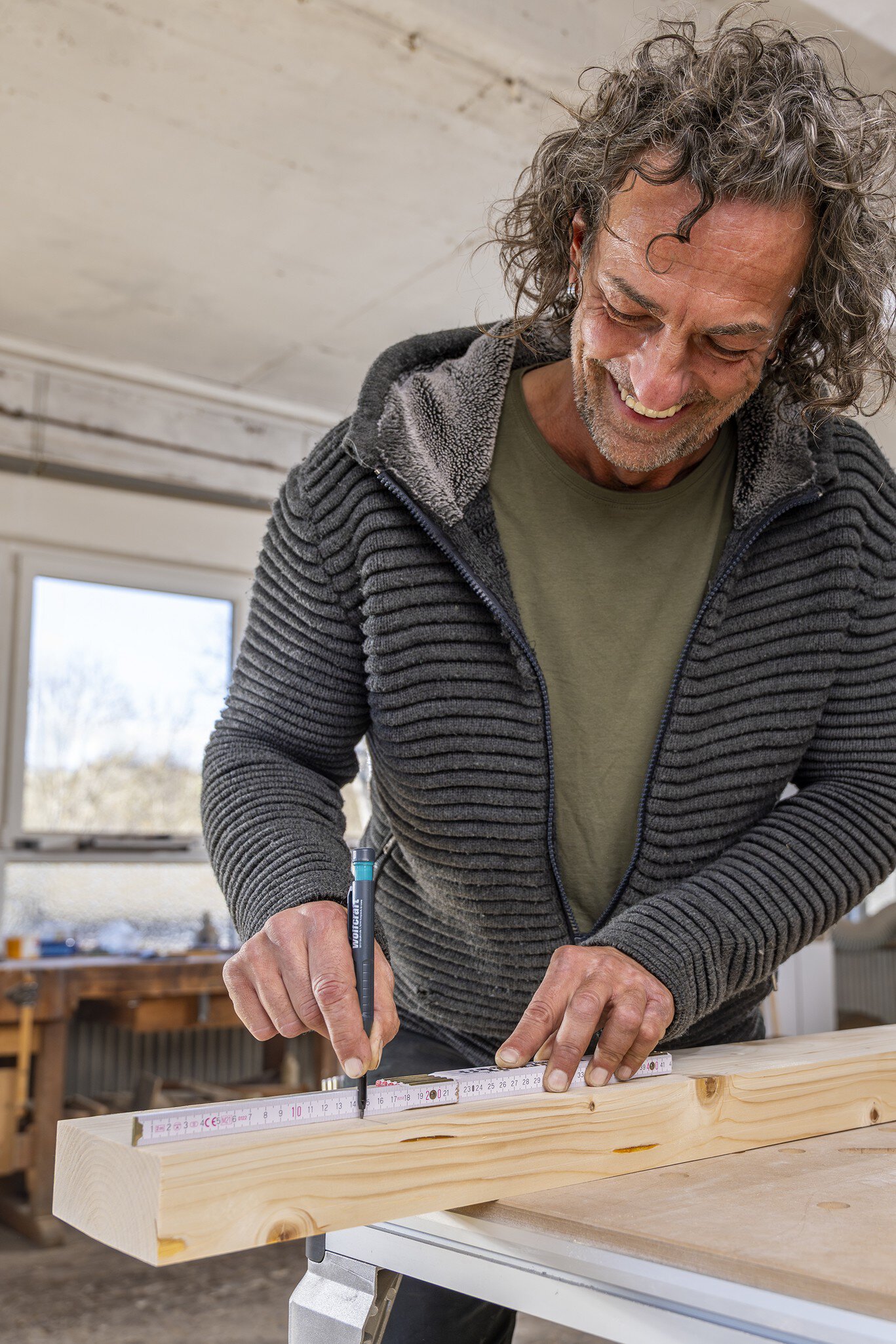 1 metro plegable de 2 m en madera de haya