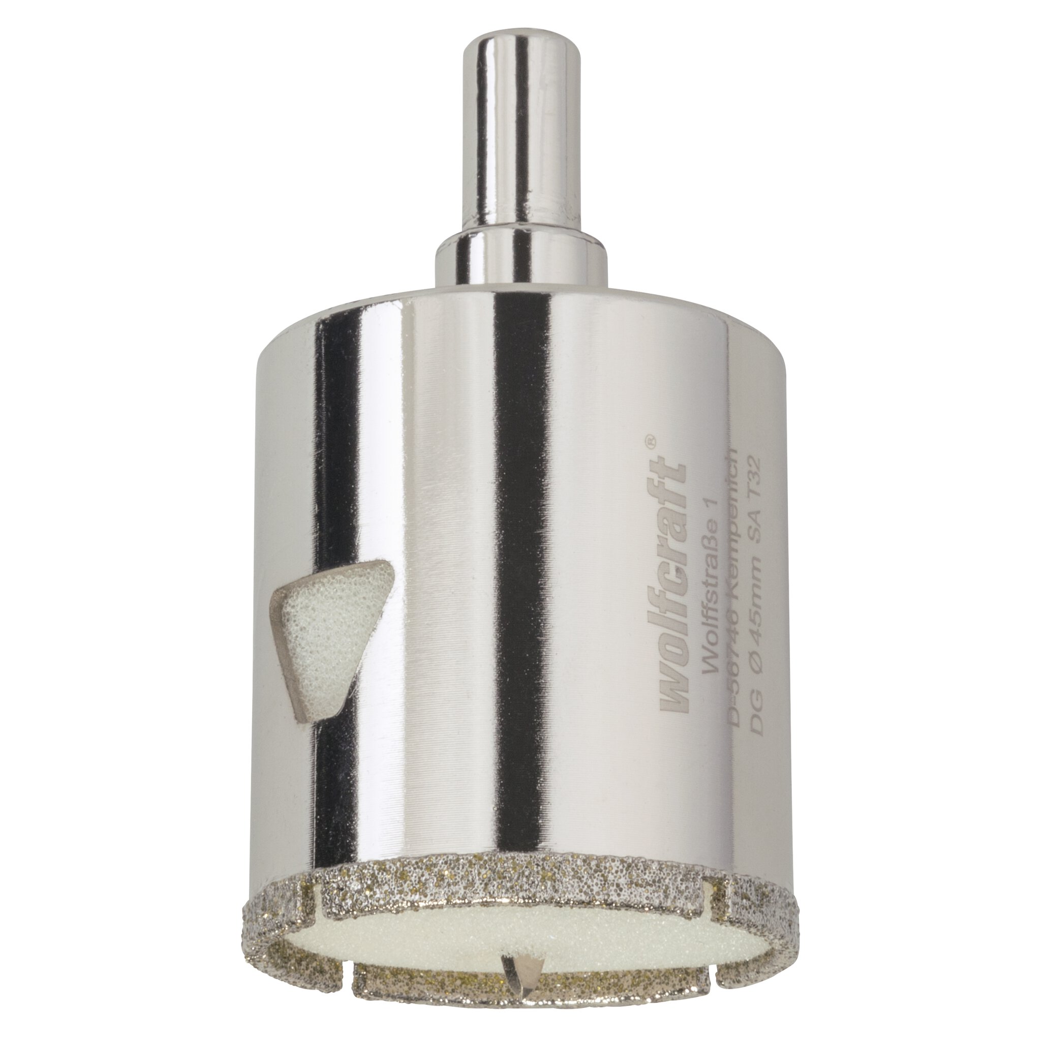 1 corona de perforación de diamante con vástago ø 45 mm