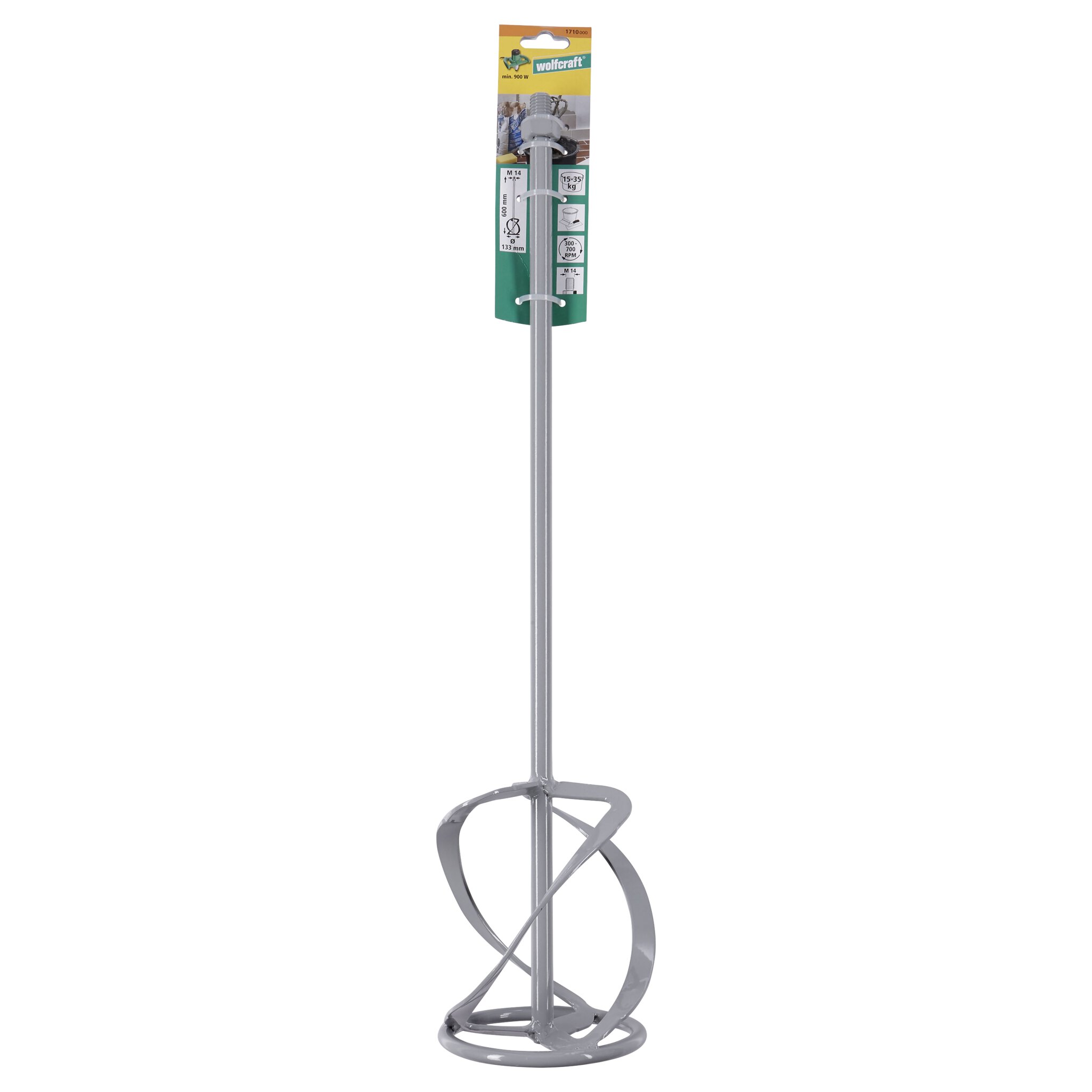 1 mezclador para mortero y cola M14, Ø 133x 600 mm
