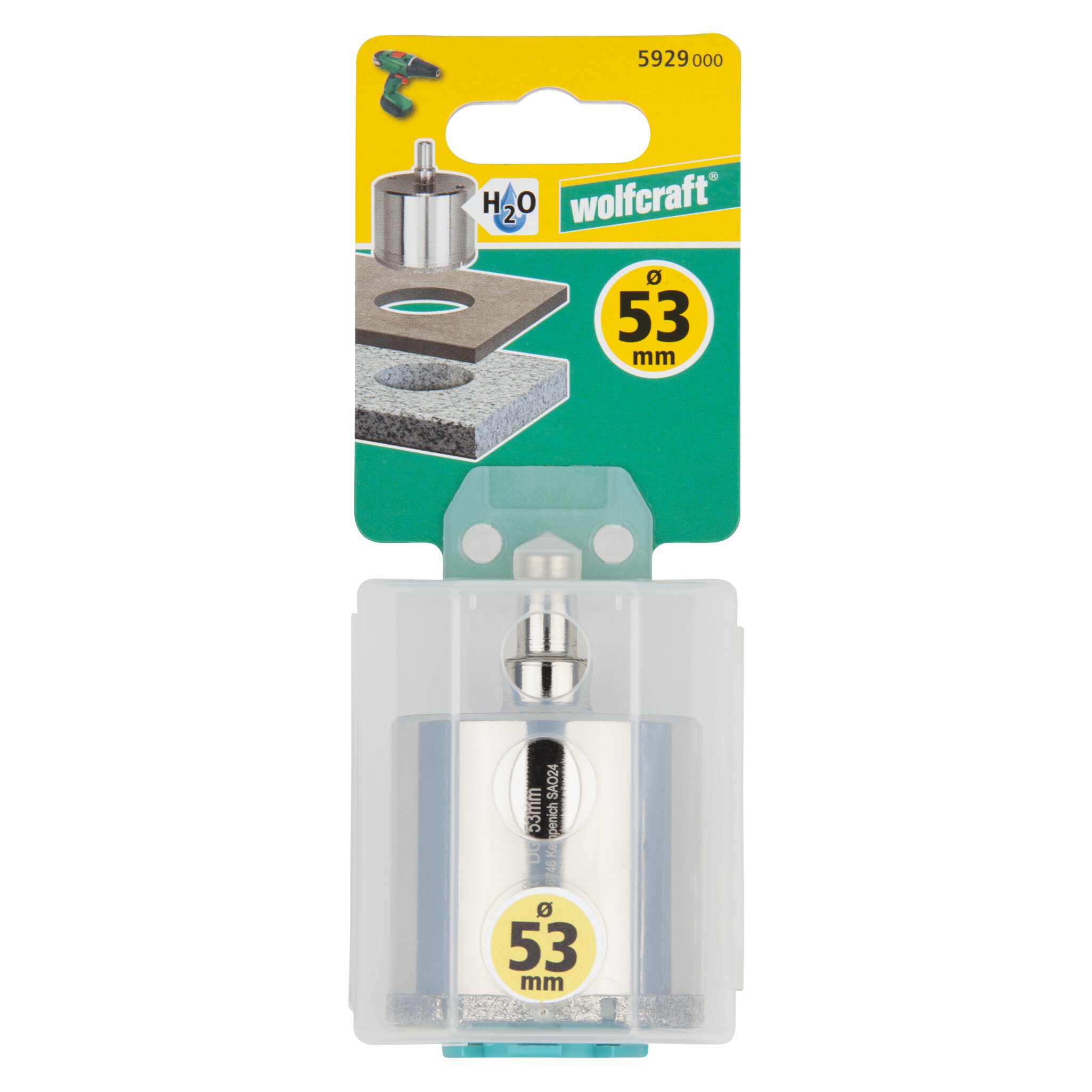 1 corona de perforación de diamante con vástago ø 53 mm
