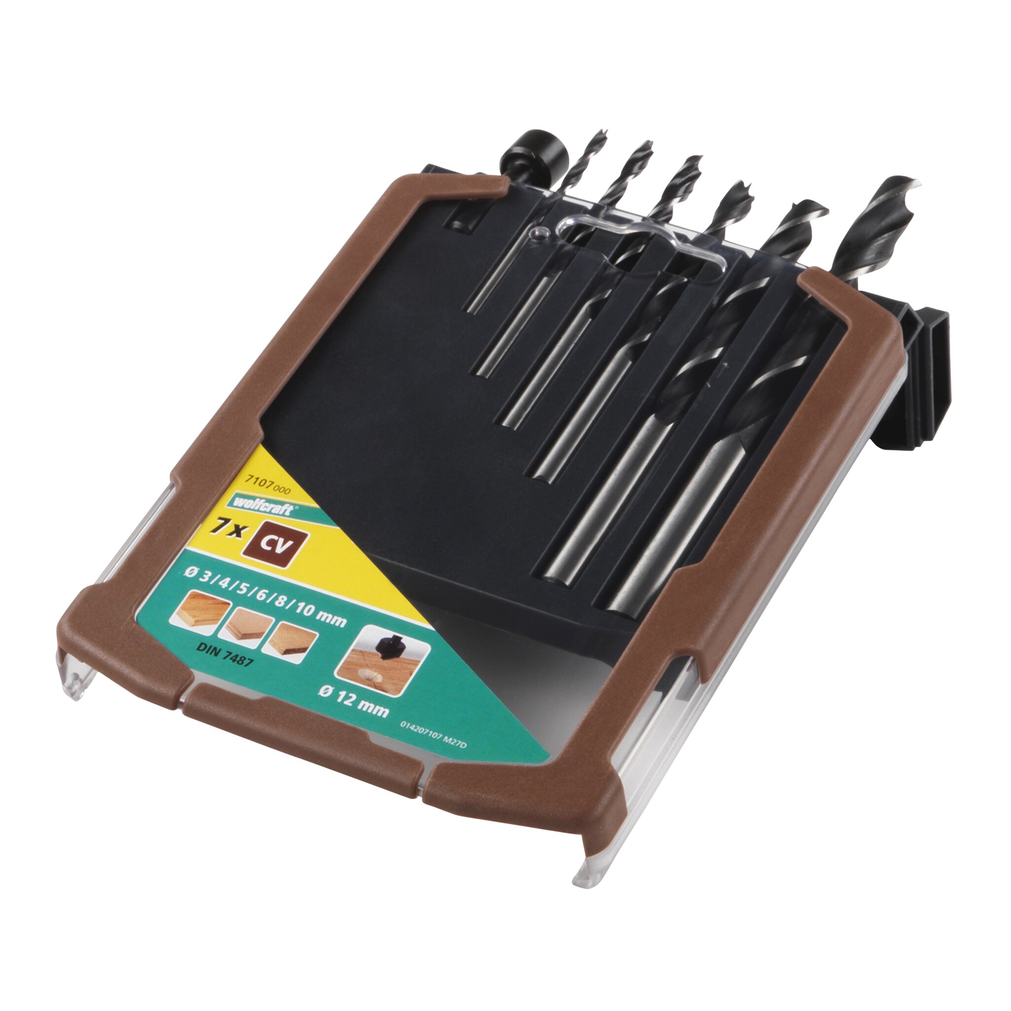 Juego de brocas espirales de madera, diámetro de 3–10 mm, 7 piezas