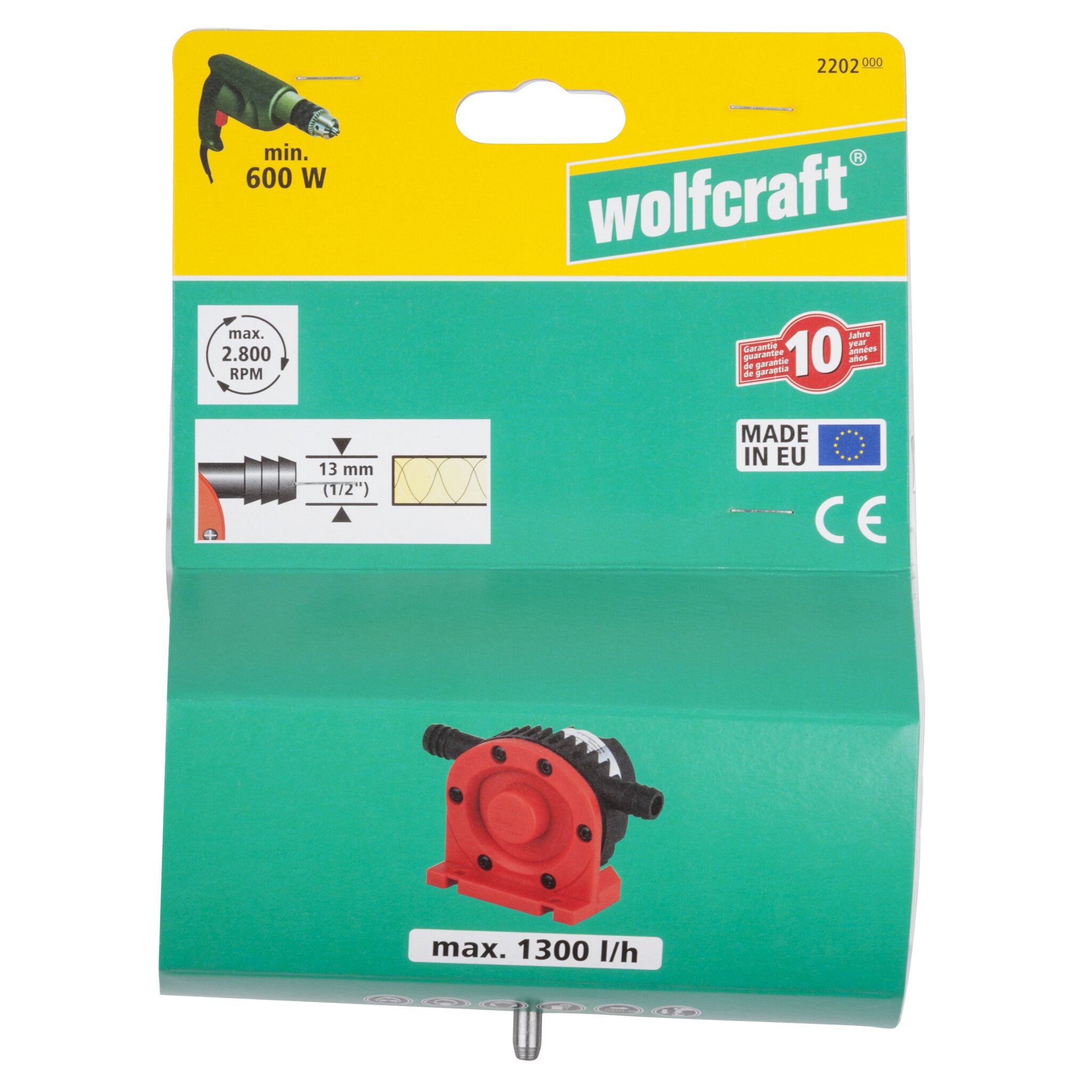 1 bomba con carcasa de plástico 1300 l/h vástago=6mm
