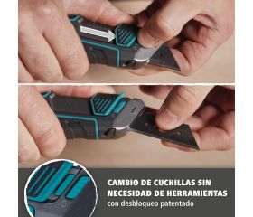 Cúter de cuchilla trapezoidal PRO SAFETY con estuche