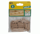 50 espigas corrugadas de haya de ø6x30 mm