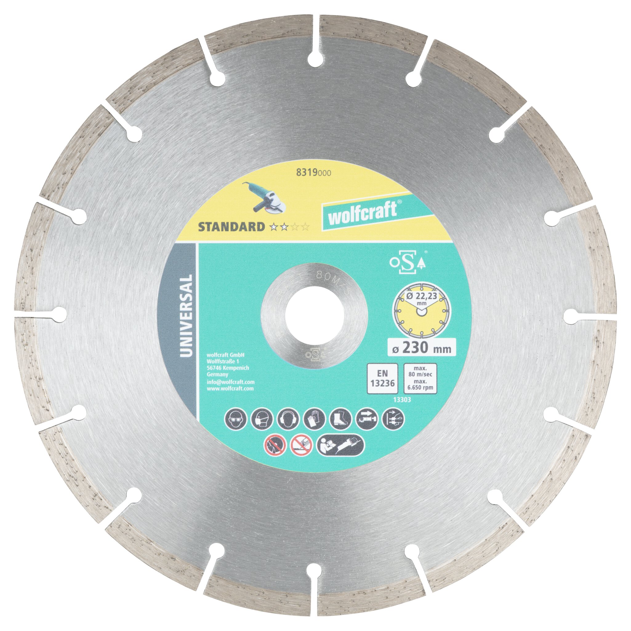 Disco de corte de diamante SOLID UNIVERSAL, diámetro de 230 mm