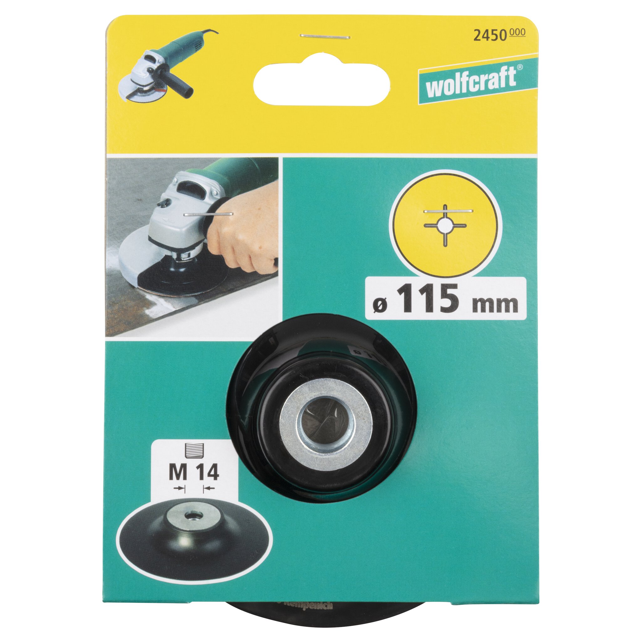 1 plato abrasivo WS con tuerca M14, Ø 115 mm