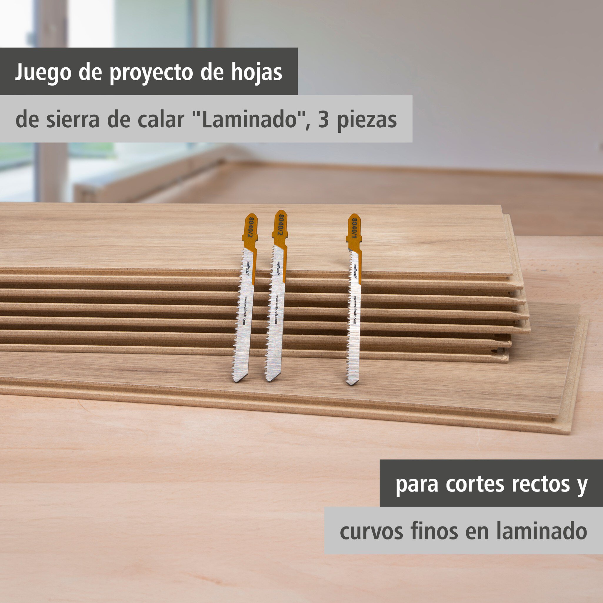 Juego de proyecto de hojas de sierra de calar "Laminado", 3 piezas