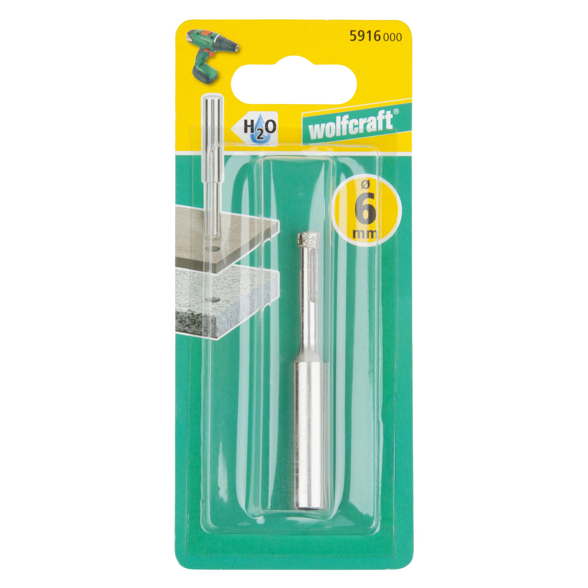 1 broca de perforación de diamante con vástago ø 6 mm