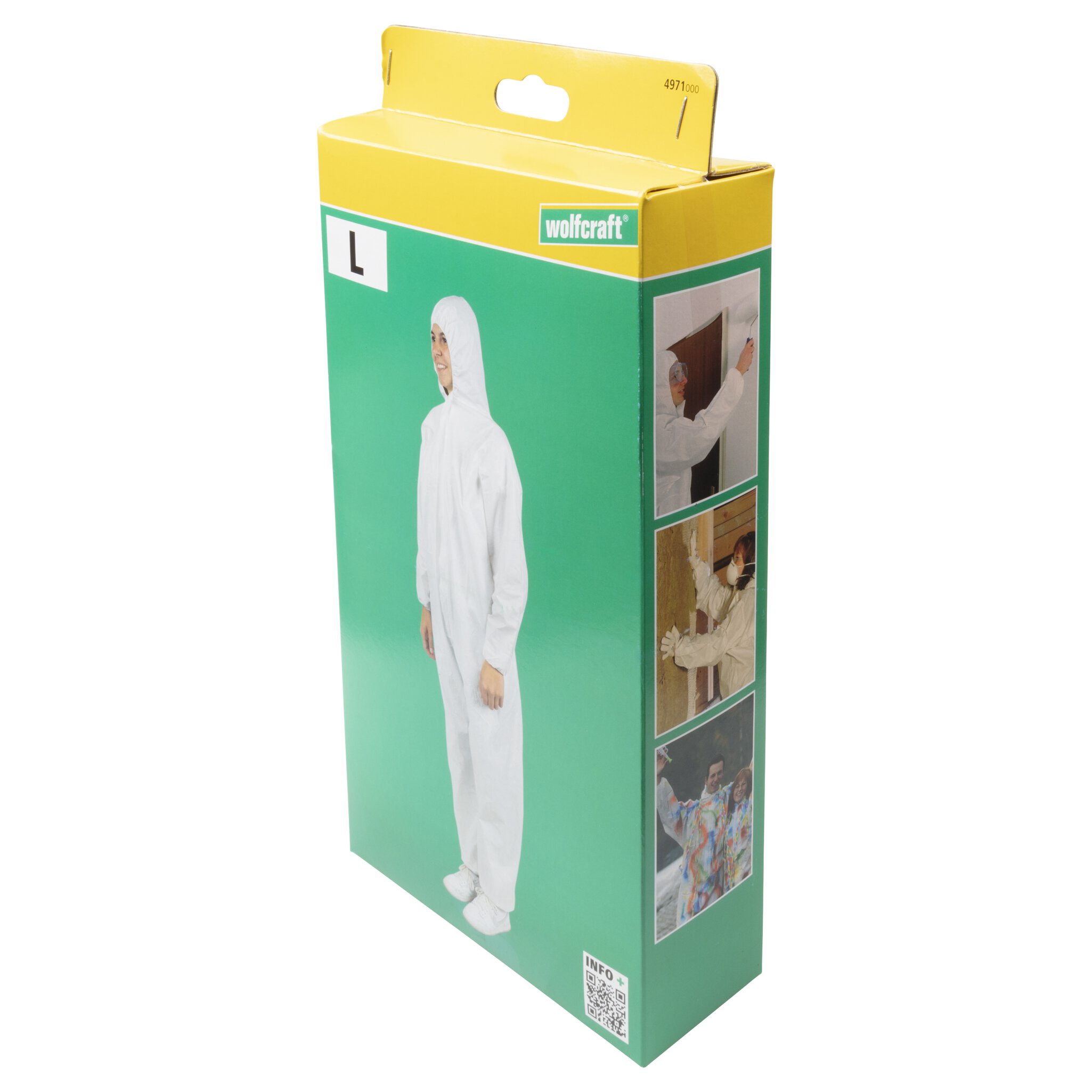Mono desechable con capucha, L