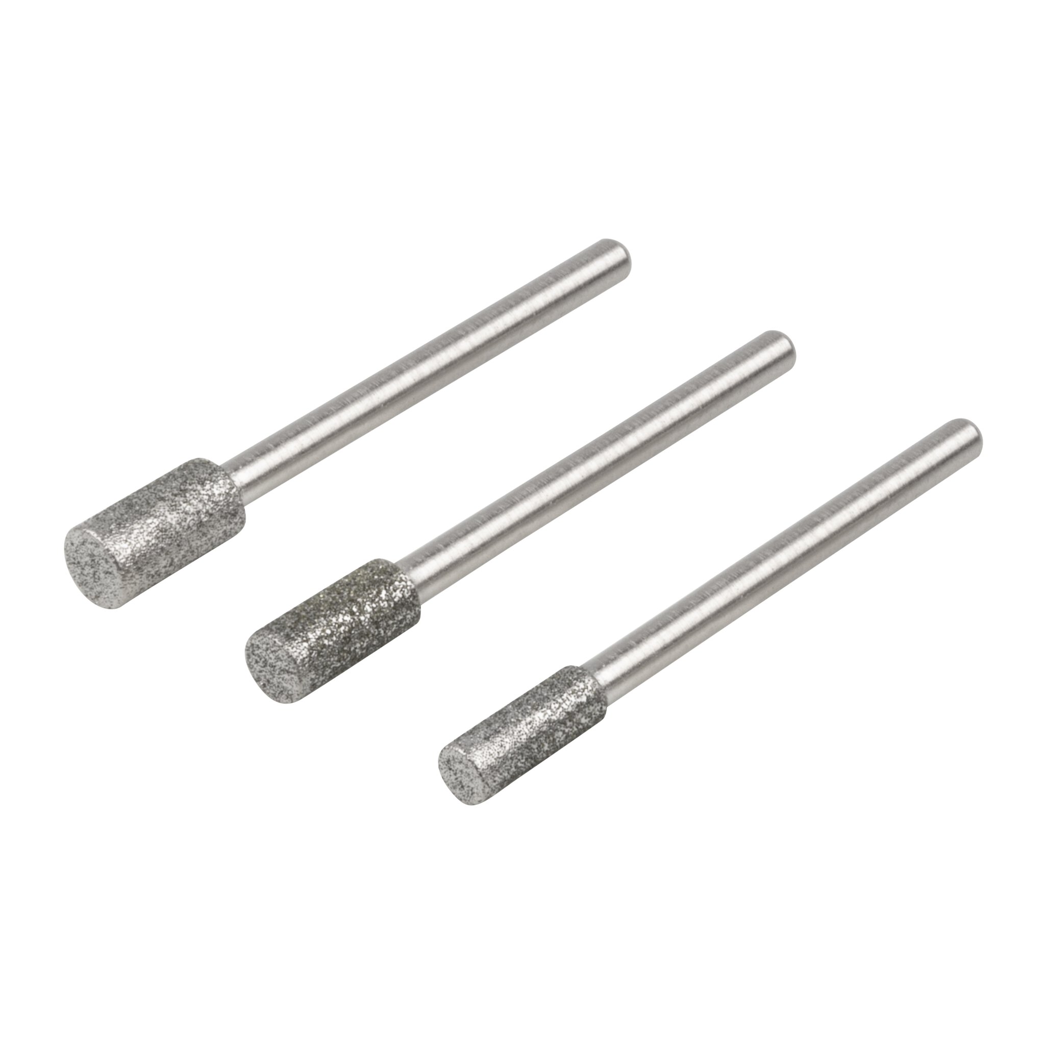 Juego de minimuelas de diamante, cilíndricas, 3 piezas
