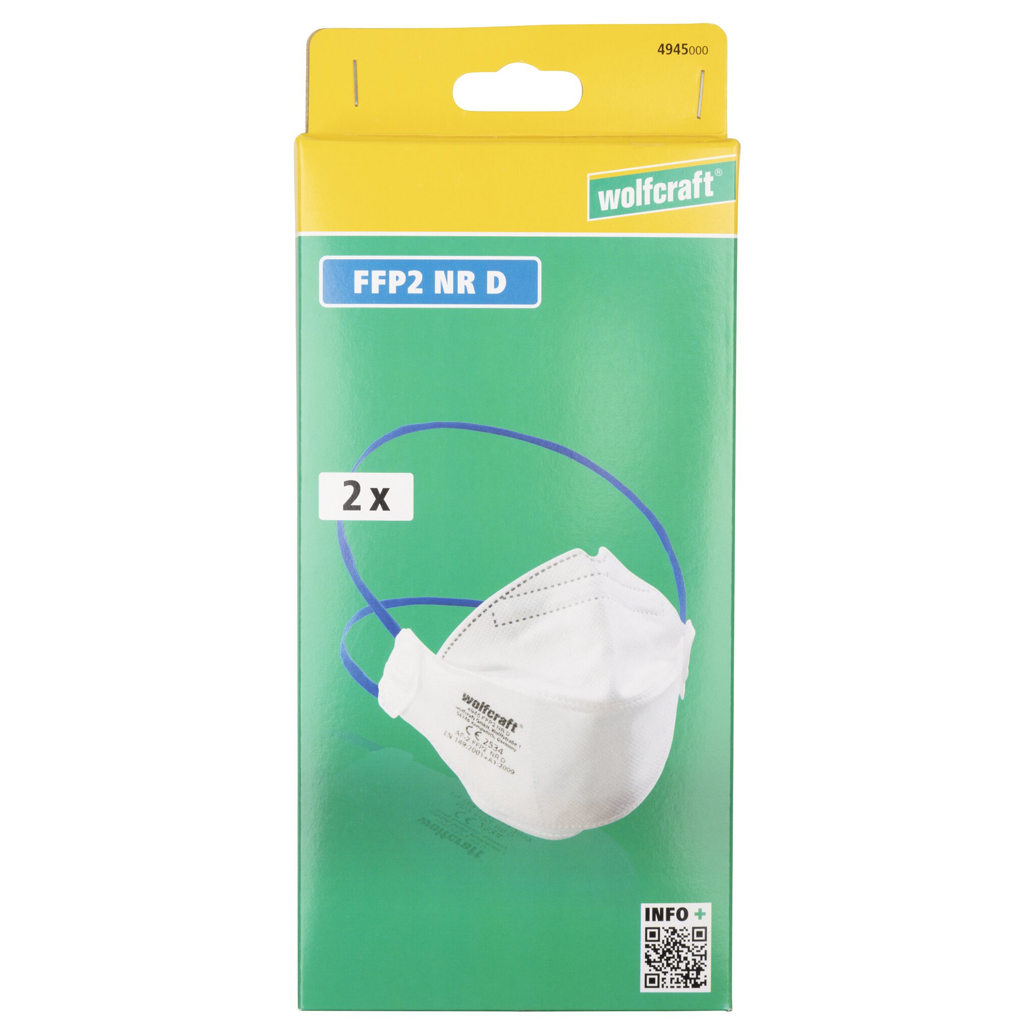 2 máscaras plegables de protección respiratoria, FFP2