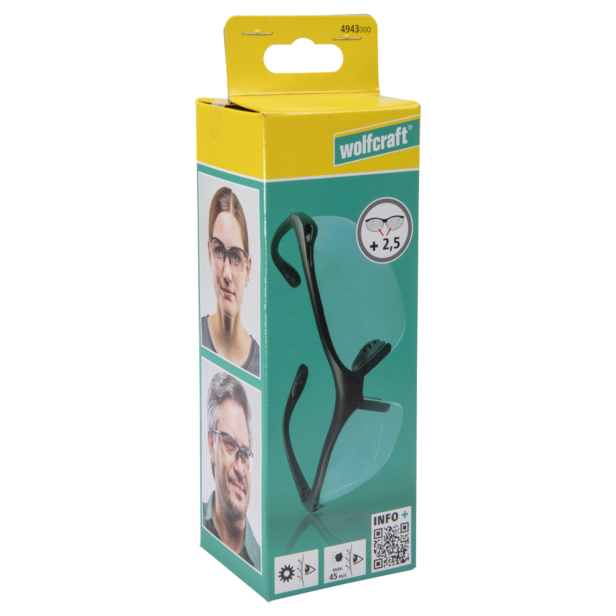 Gafas de seguridad con graduación, +2,5
