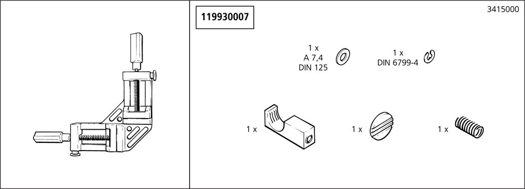 1 escuadra de sujeción con anchura de mandíbula de 68 mm
