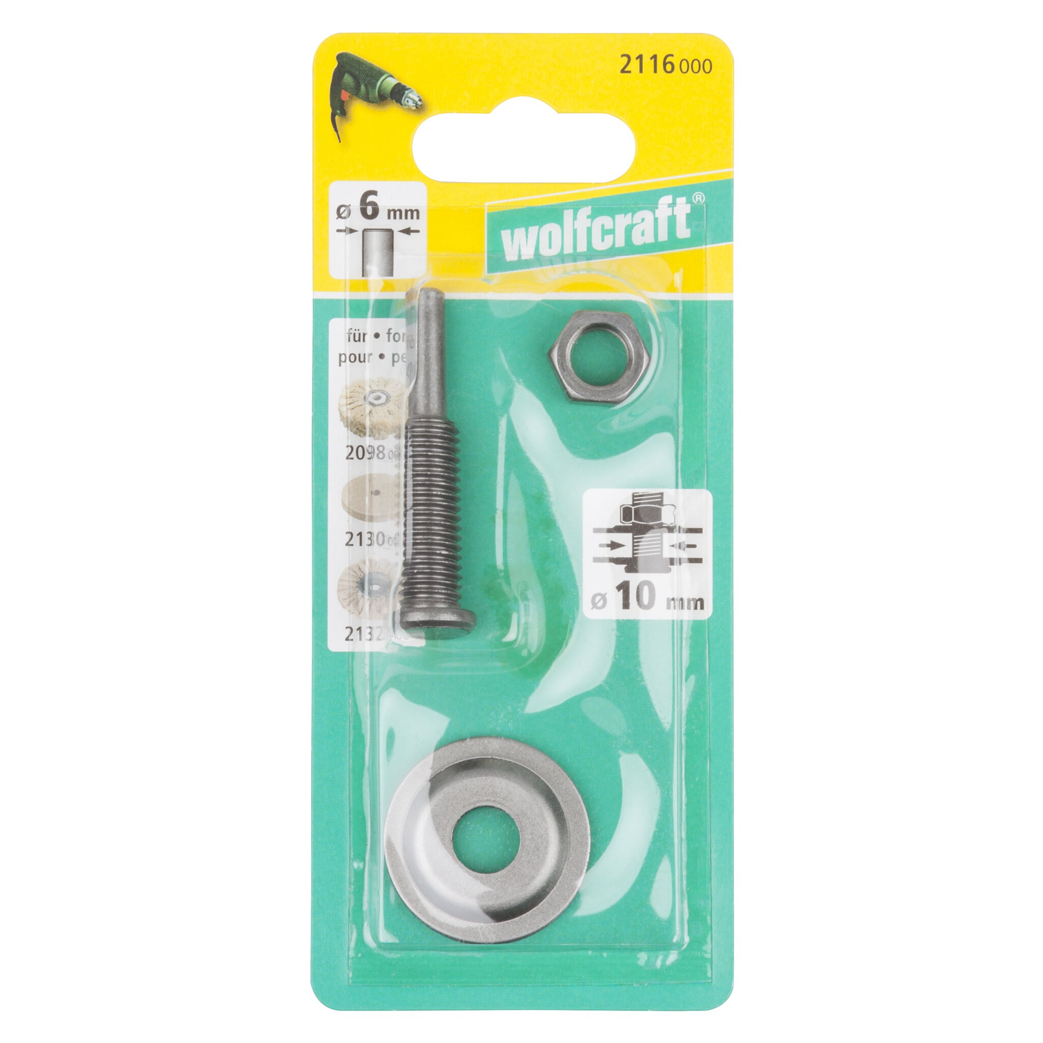 1 mandril para un agujero de 10 mm, vástago 6 mm