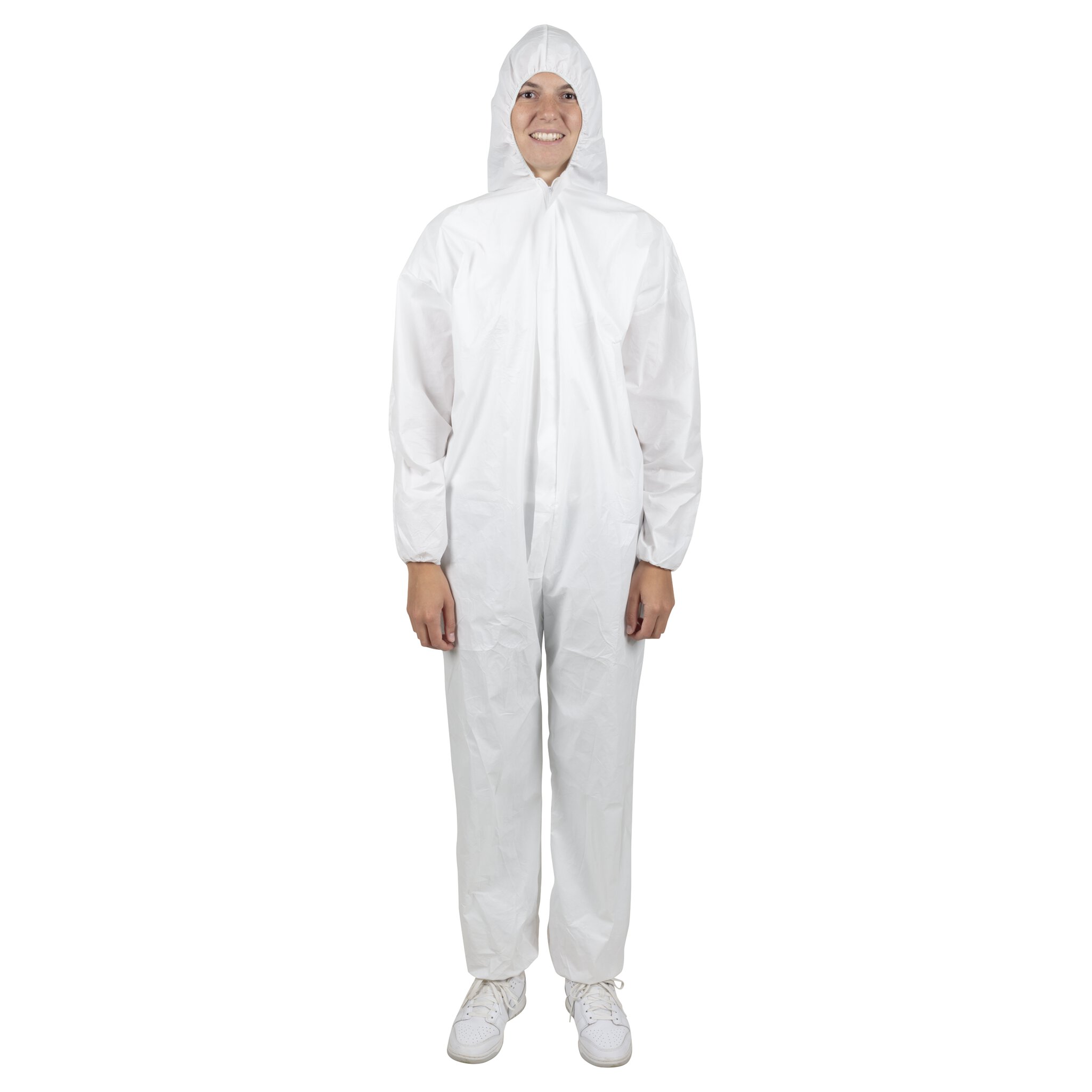 Mono desechable con capucha, L