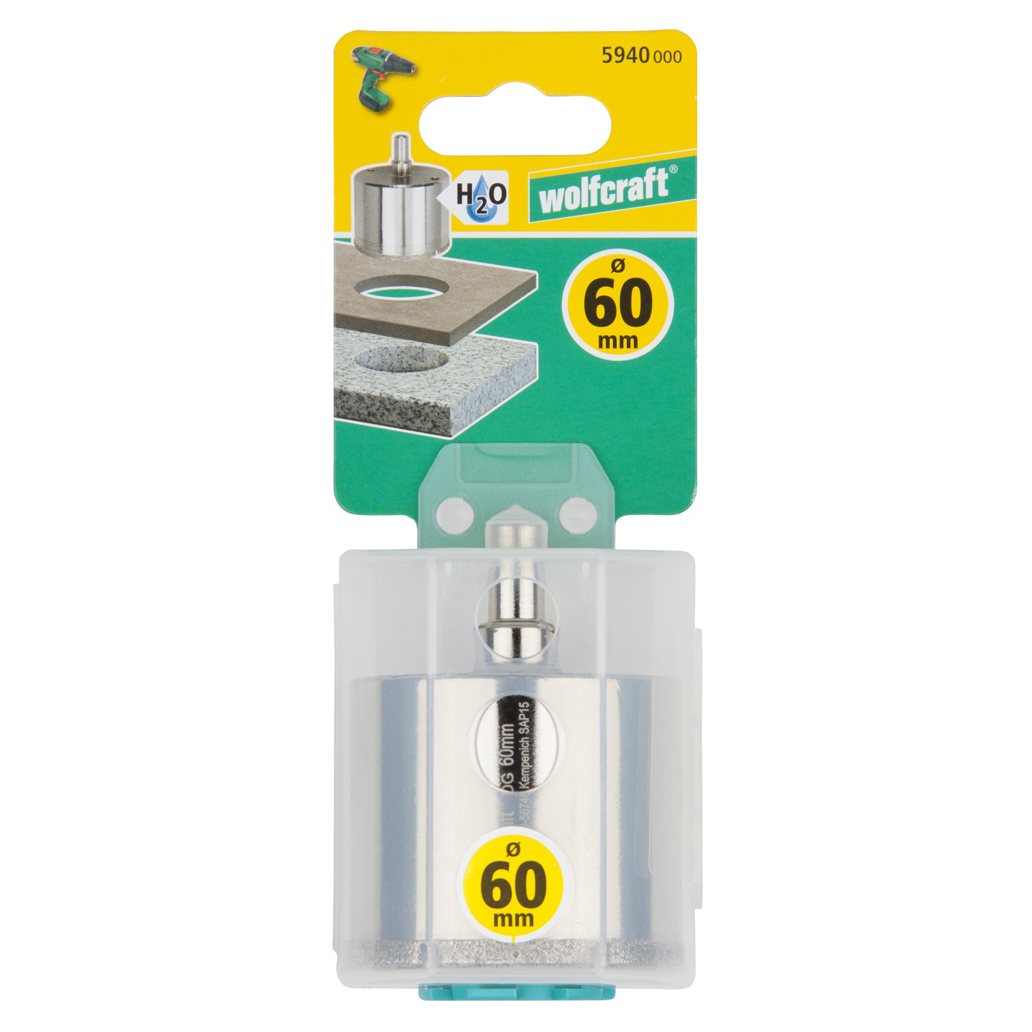 1 broca de perforación de diamante con vástago ø 60 mm
