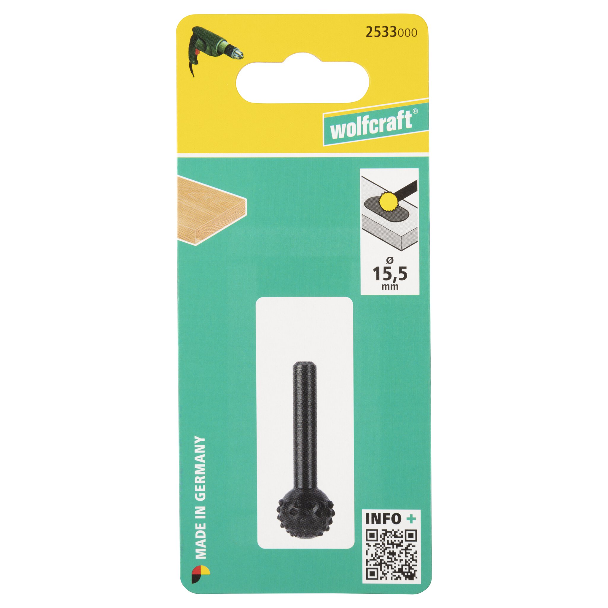 1 escofina de perfil para madera esférica Ø 14 mm