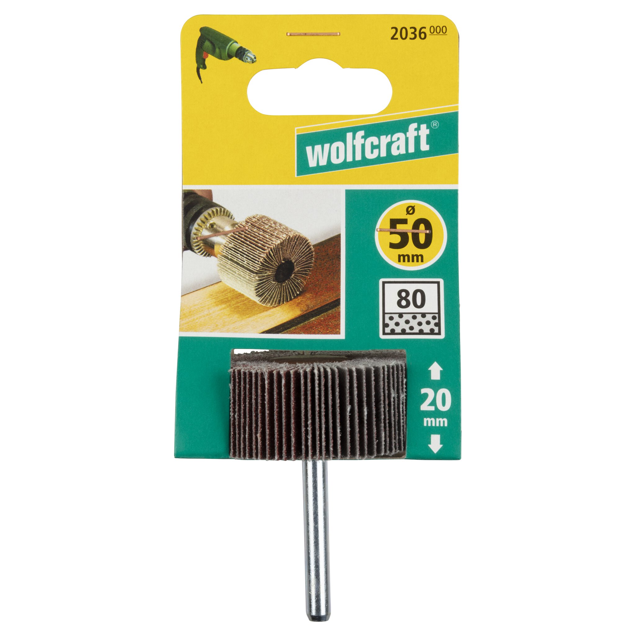 1 cepillo milhojas rectificador, vást. 6 mm, grano 80 ø50 x 20 mm