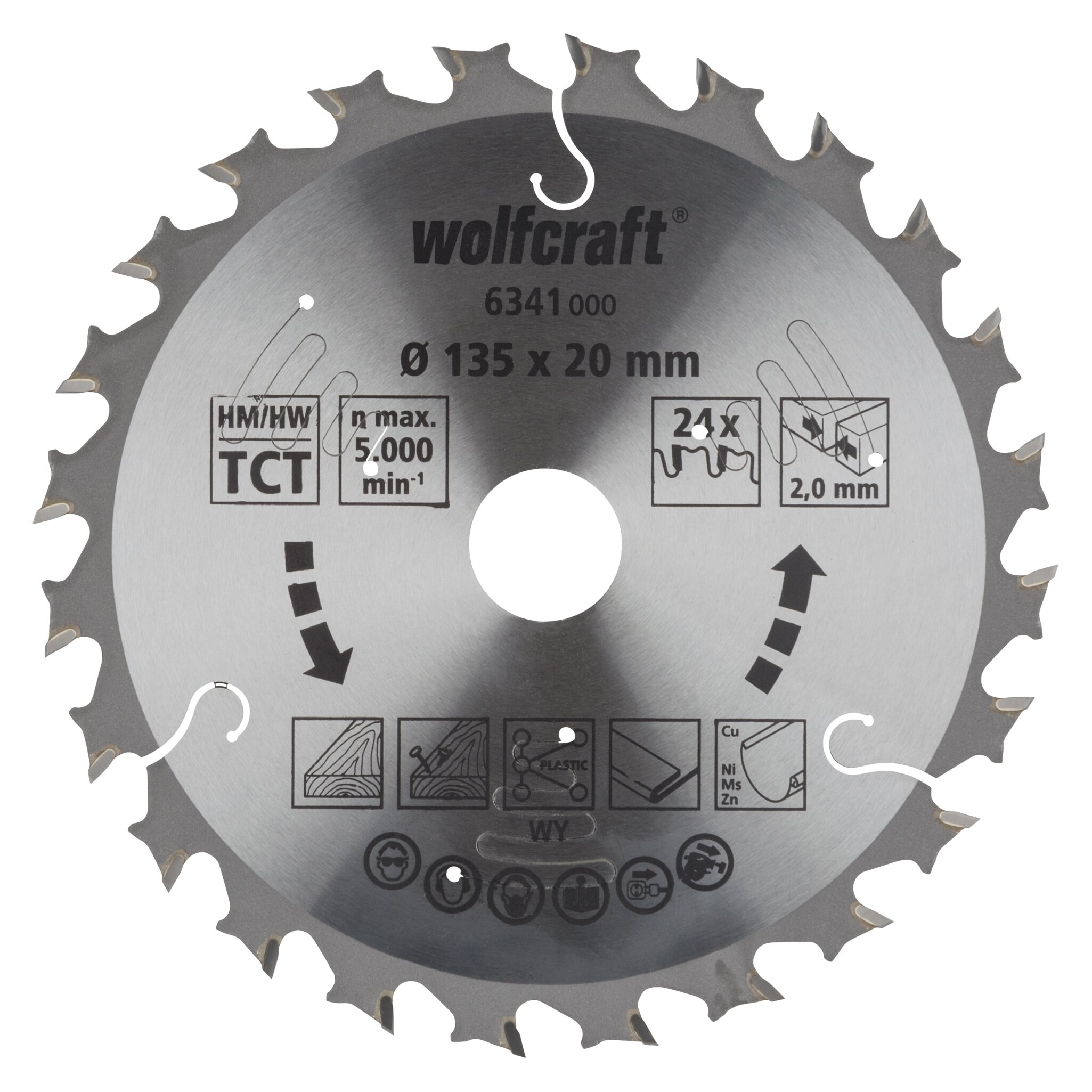 1 disco de sierra circular CT para sierras a batería  ø135x20 mm