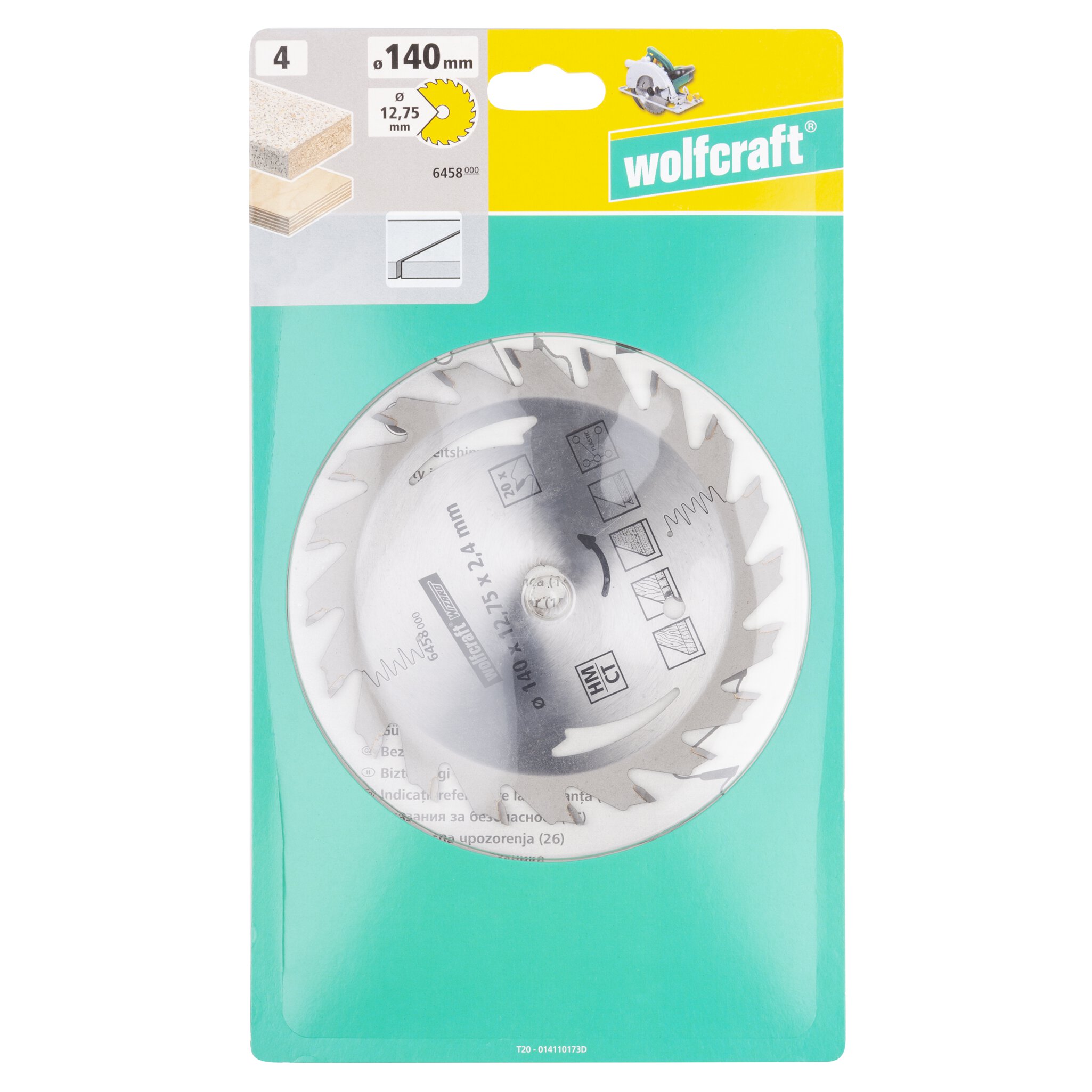 1 disco de sierra circular CT, 20 dientes ø140 mm