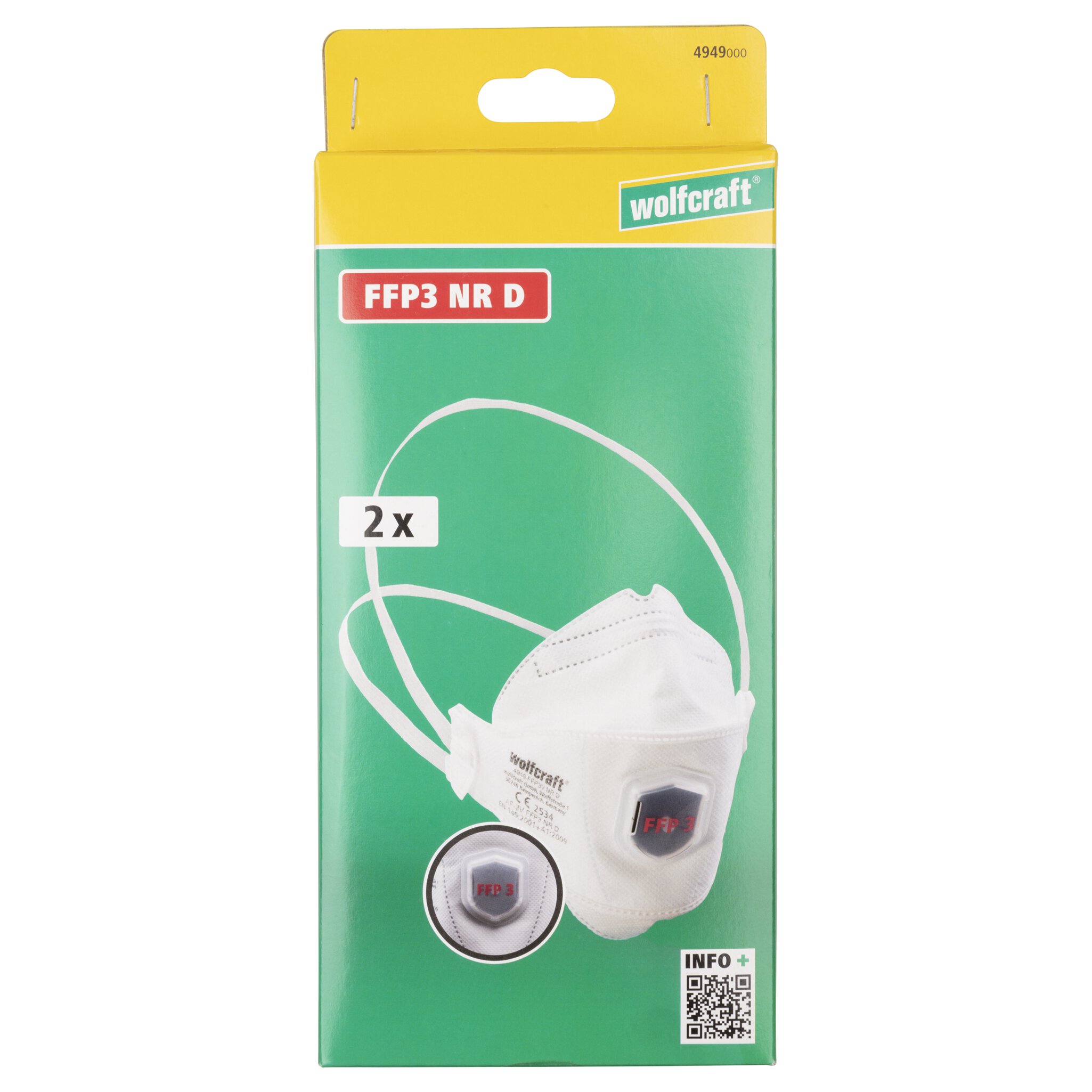 2 máscaras plegables de protección respiratoria con válvula, FFP3
