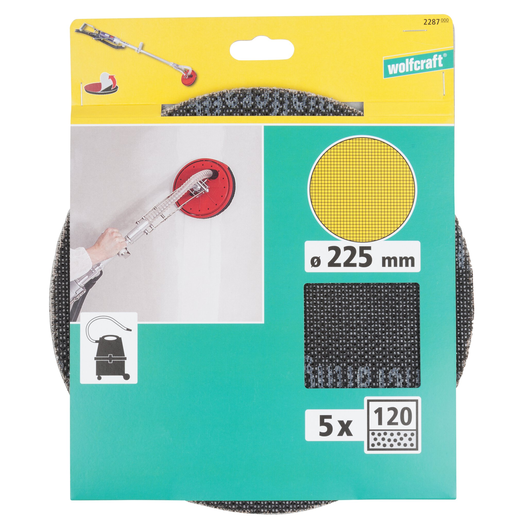 5 rejillas de lijado adhesivas SiC grano 120 Ø 225 mm