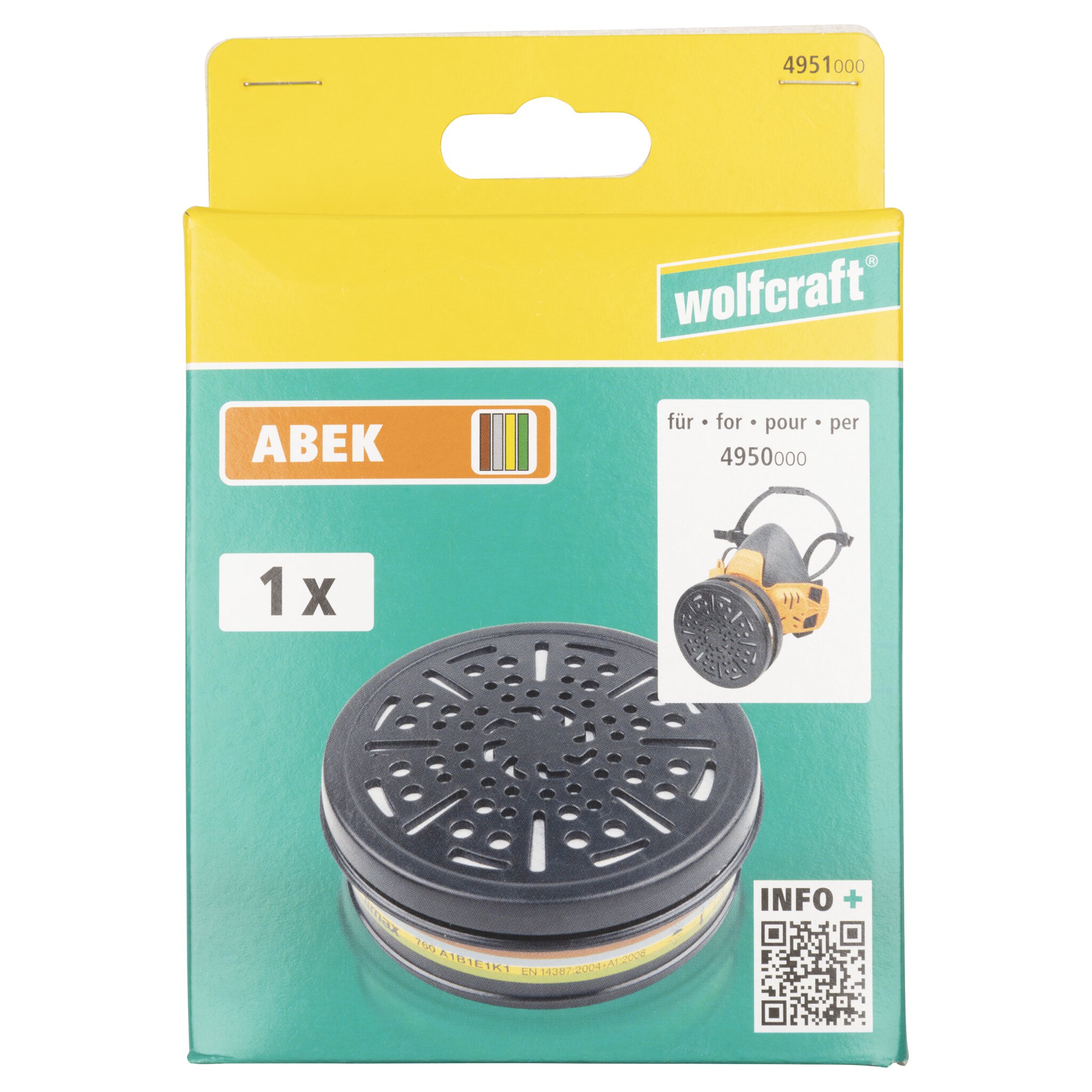 Filtro de protección respiratoria ABEK
